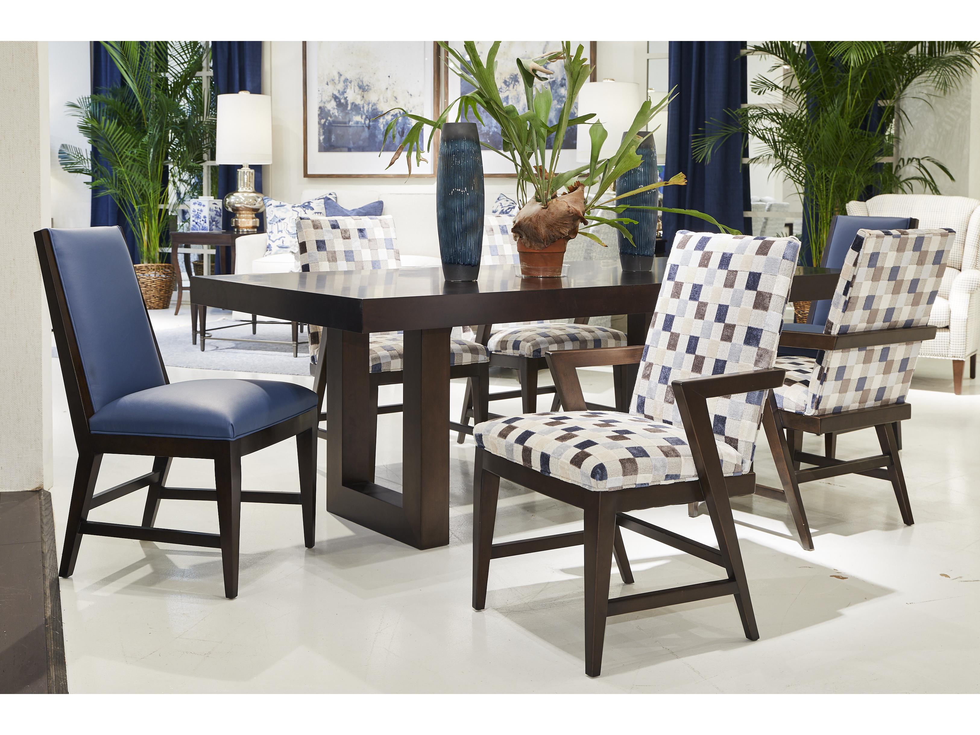 Sherrill Occasional Stark Walnut Wood Brown Upholstered Armless Dining Chair