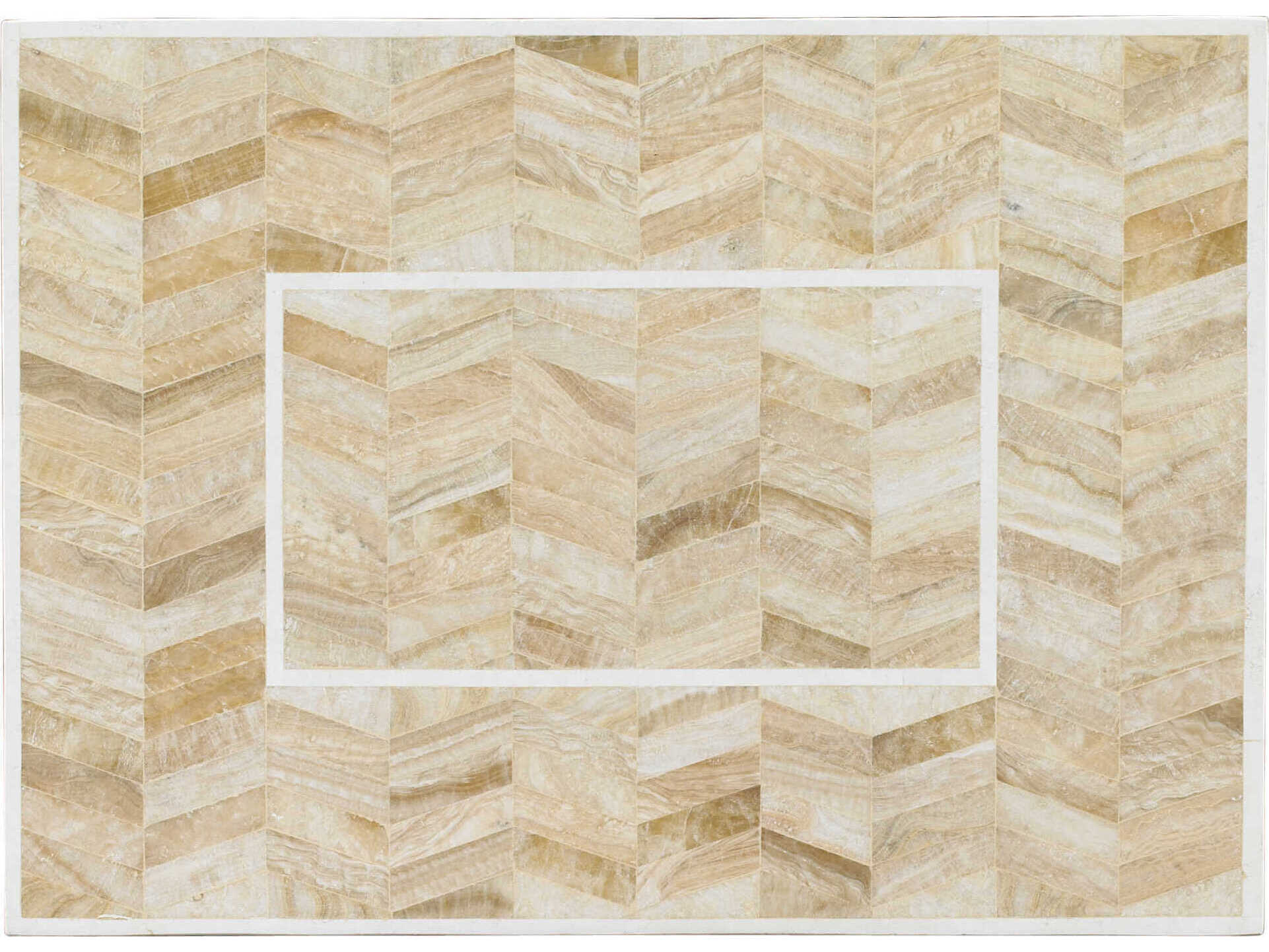 Sherrill Occasional Vintage Made Modern Alana Rectangular Stone Ivory Tan Side Table