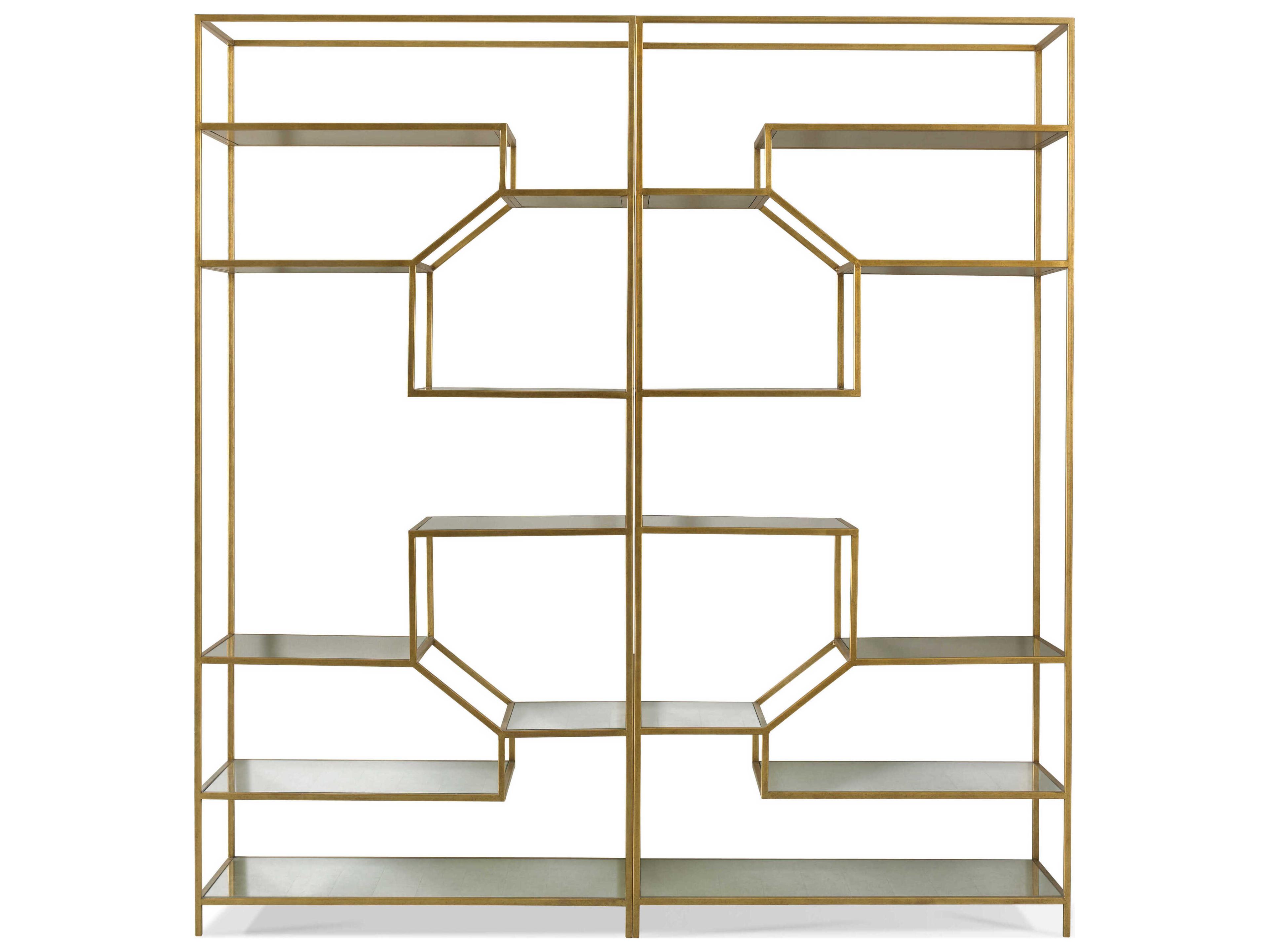 Sherrill Occasional Vintage Made Modern Ainsley Antique Gold Etagere