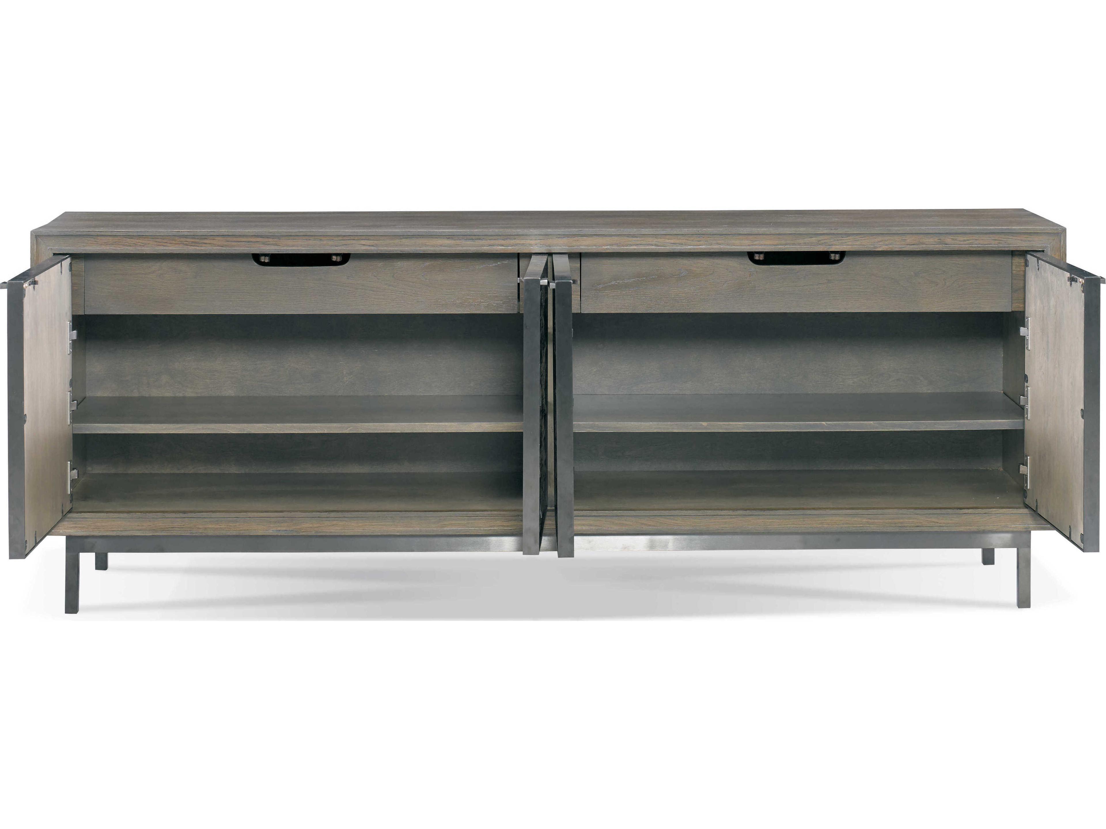 Sherrill Occasional Modern Loft 80" Oak Wood Drake Entertainment Console