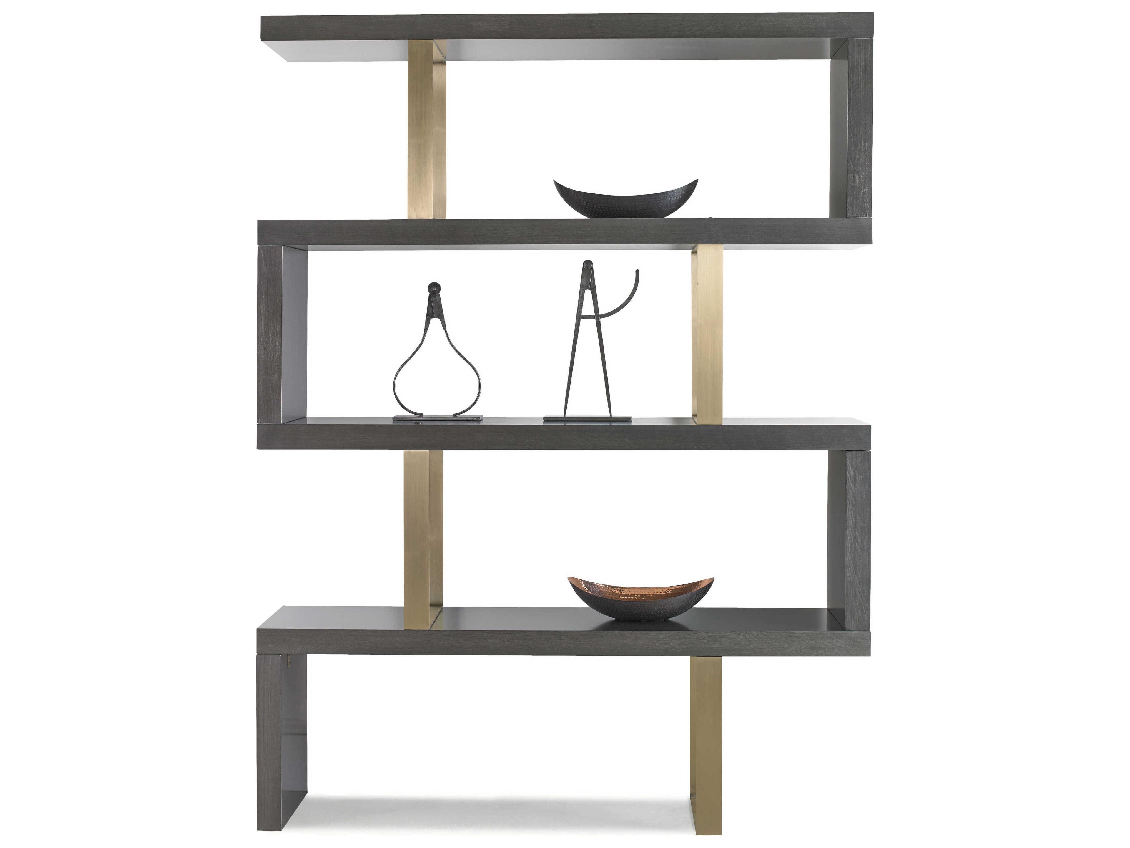 Sherrill Occasional Modern Loft Sullivan Charcoal Pearl Champagne Gold Etagere