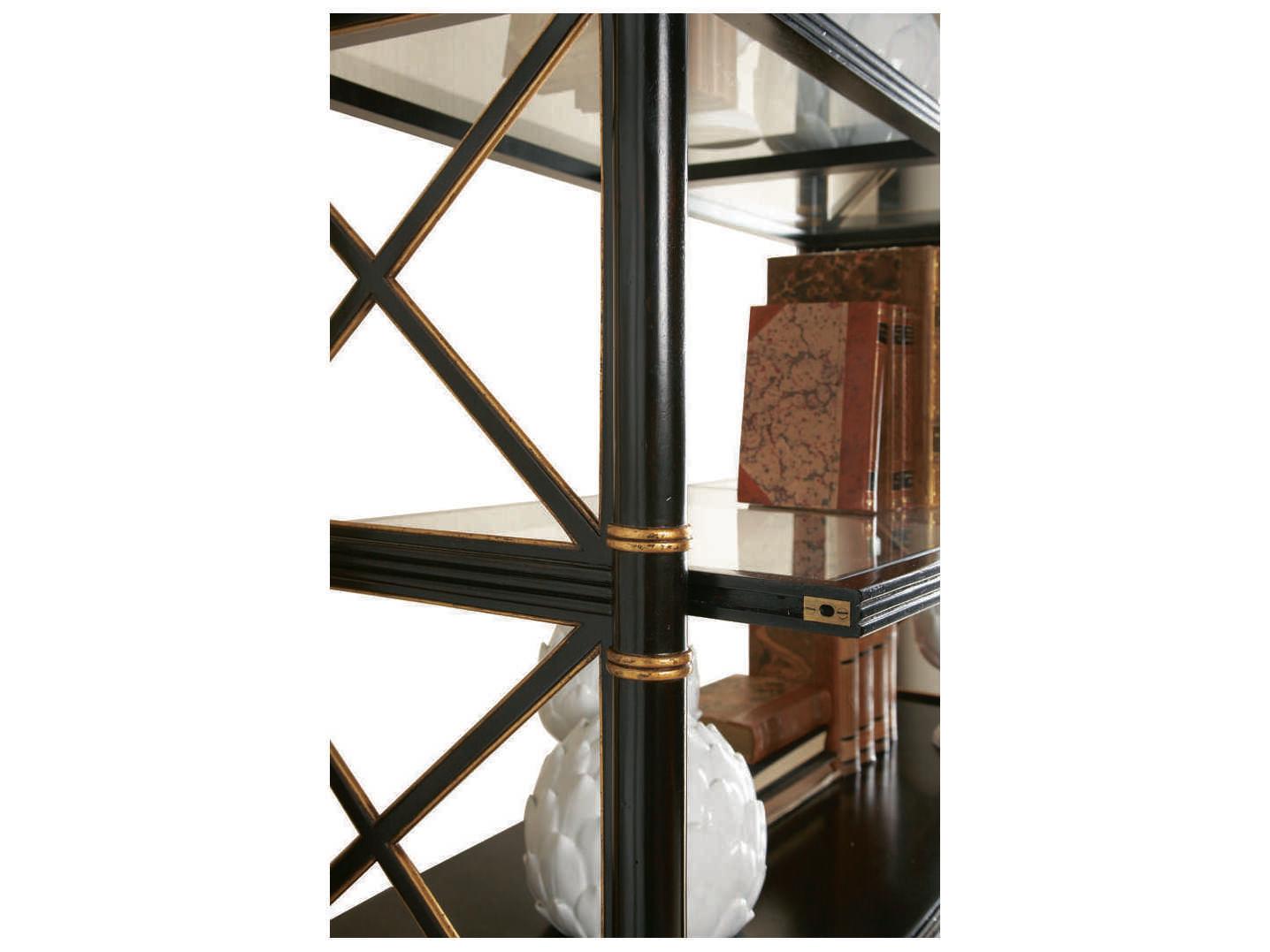 Sherrill Occasional Masterpiece Empire Ebony With Aged Gold Etagere