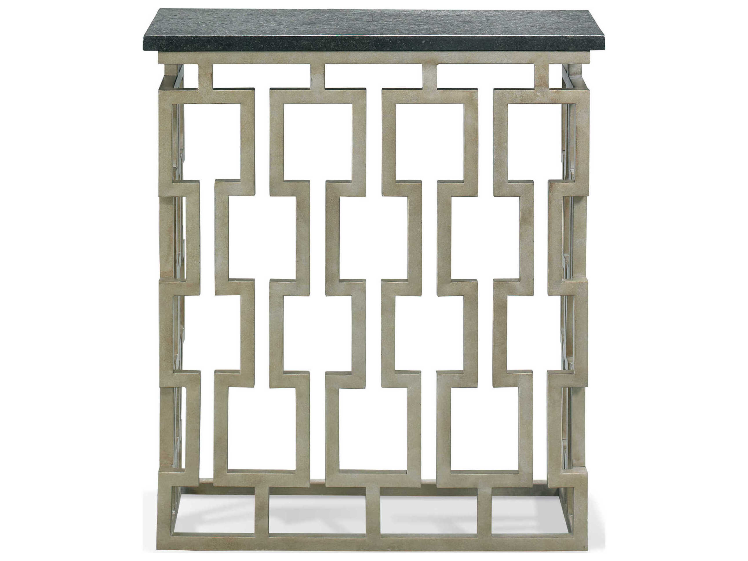 Sherrill Occasional Masterpiece Infinity Chicklet Rectangular Stone Platinum Black Console Table