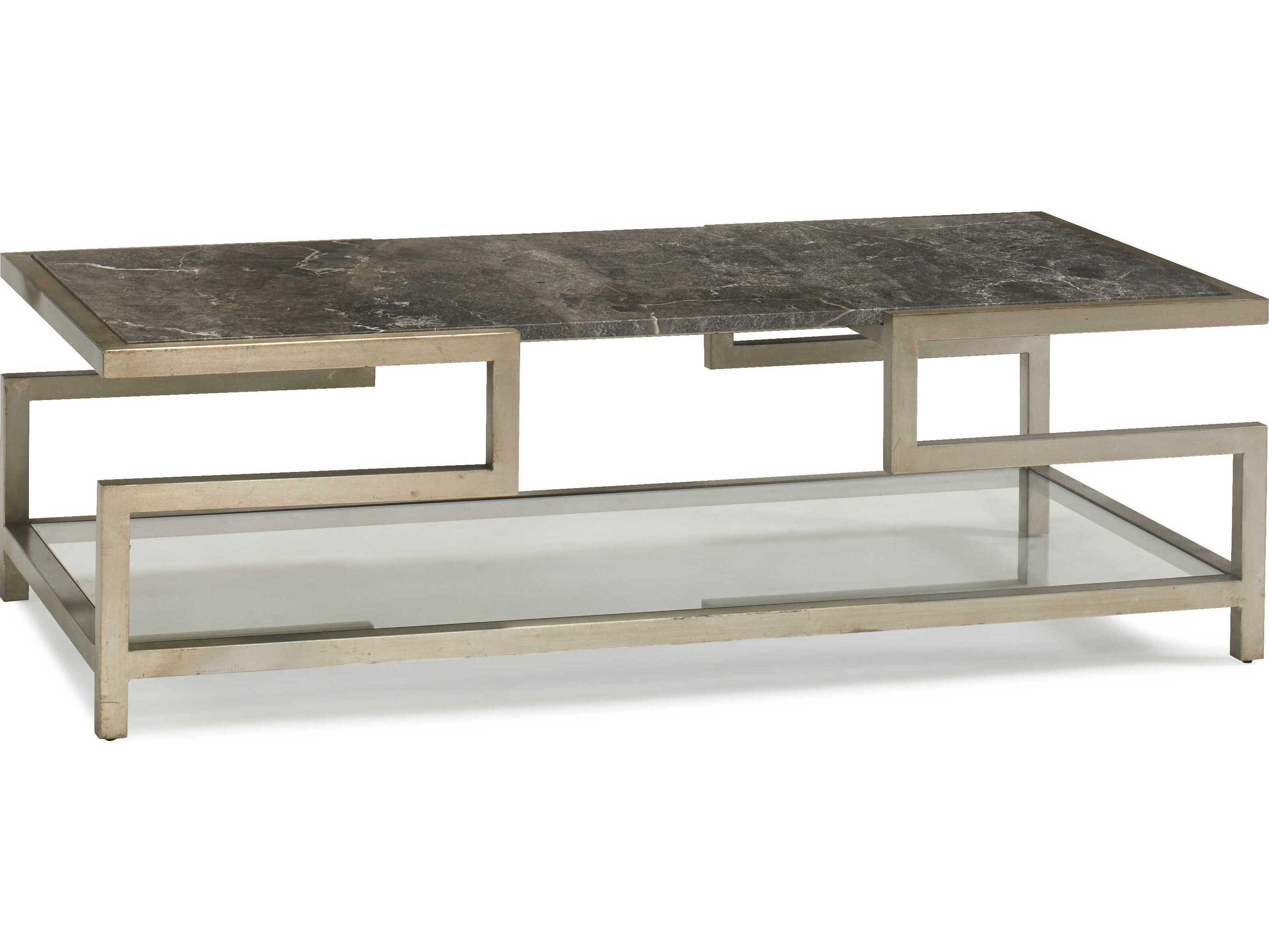 Sherrill Occasional Masterpiece Rectangular Glass Infinito Champagne Gold Cocktail Table