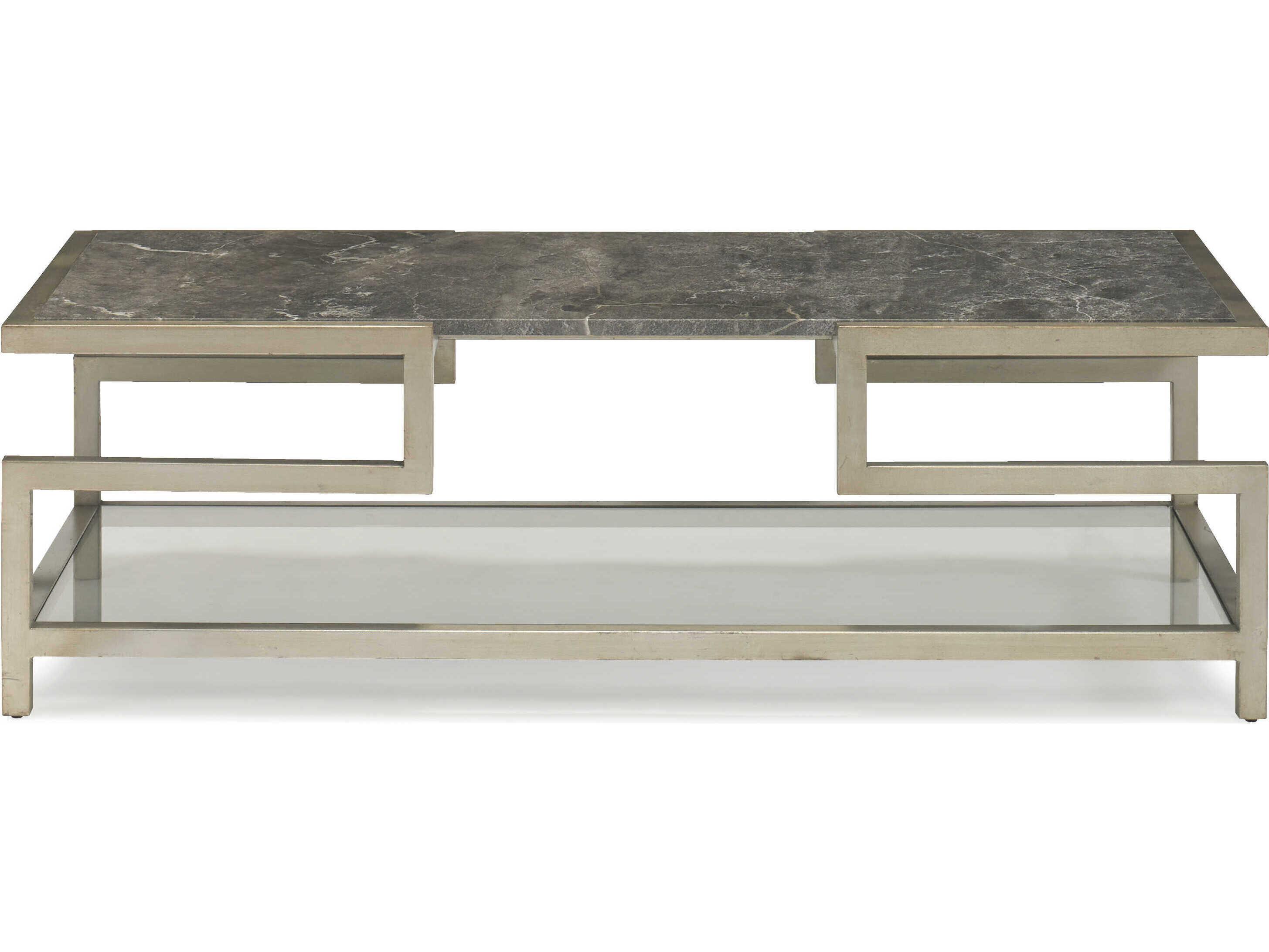 Sherrill Occasional Masterpiece Rectangular Glass Infinito Champagne Gold Cocktail Table