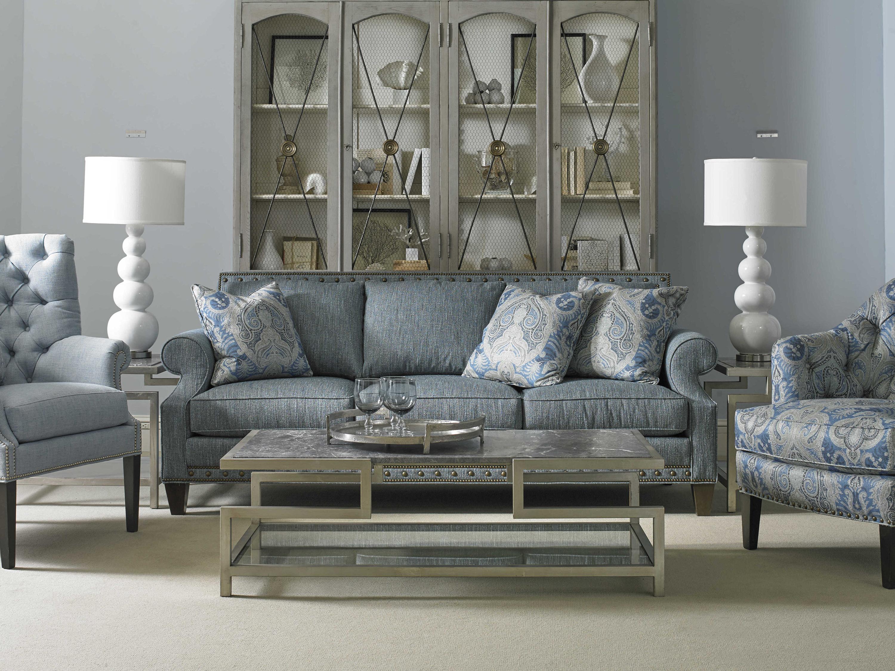 Sherrill Occasional Masterpiece Rectangular Glass Infinito Champagne Gold Cocktail Table