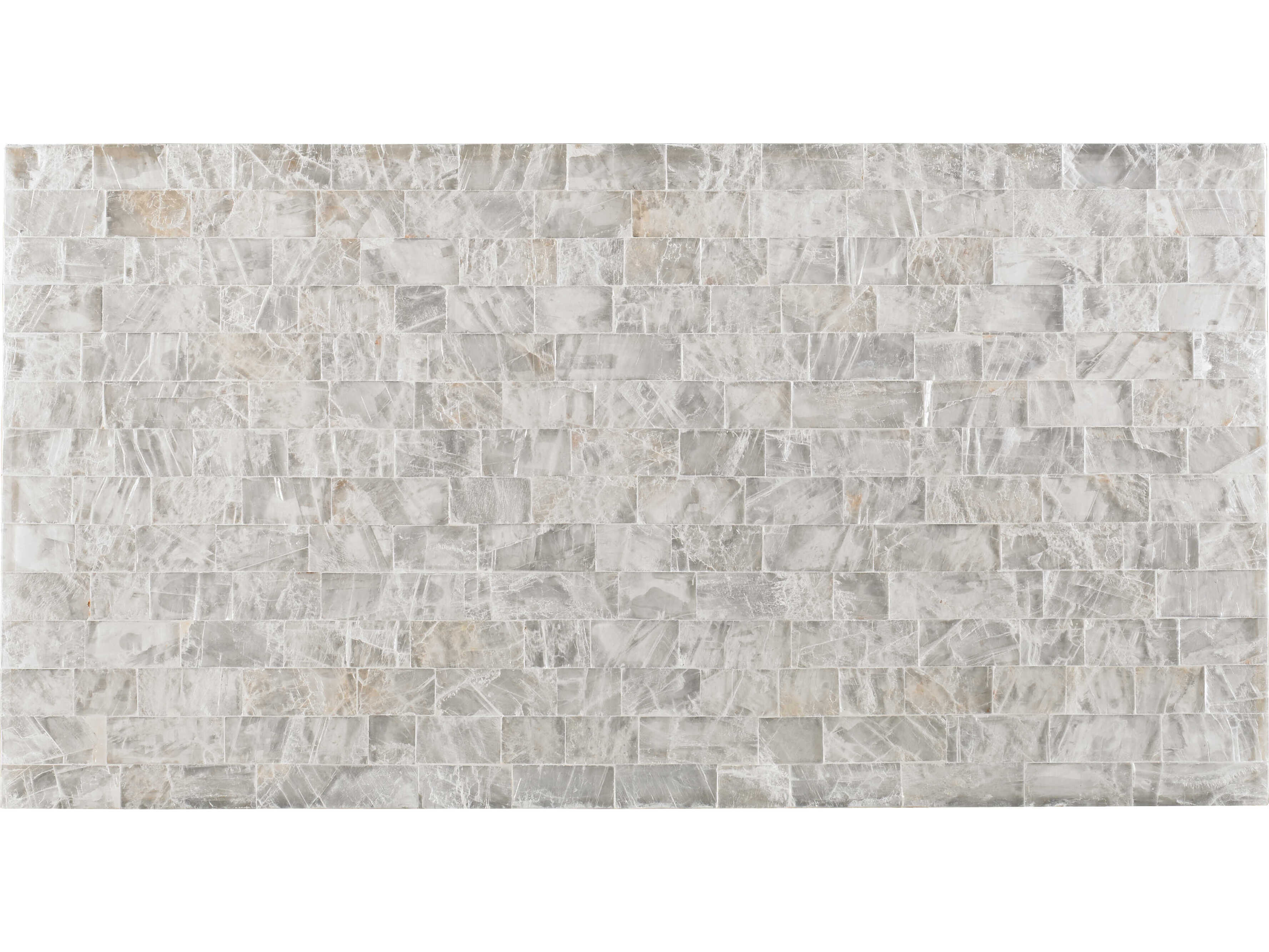 Sherrill Occasional Masterpiece Infinity Gypsos Rectangular Stone Champagne Gold Gypsum Cocktail Table