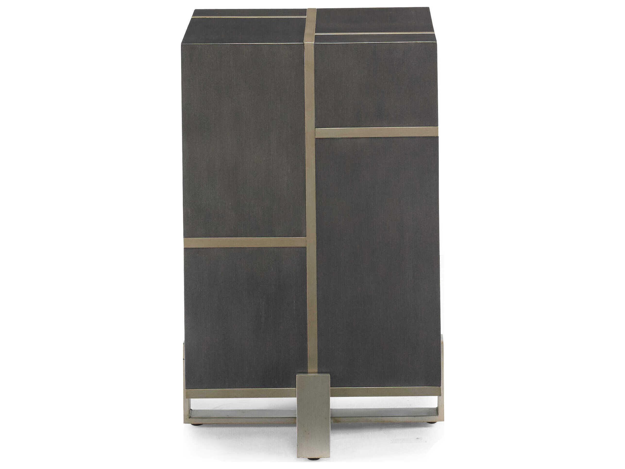 Sherrill Occasional Masterpiece Milos Square Radiant Charcoal Champagne Gold Spot Table