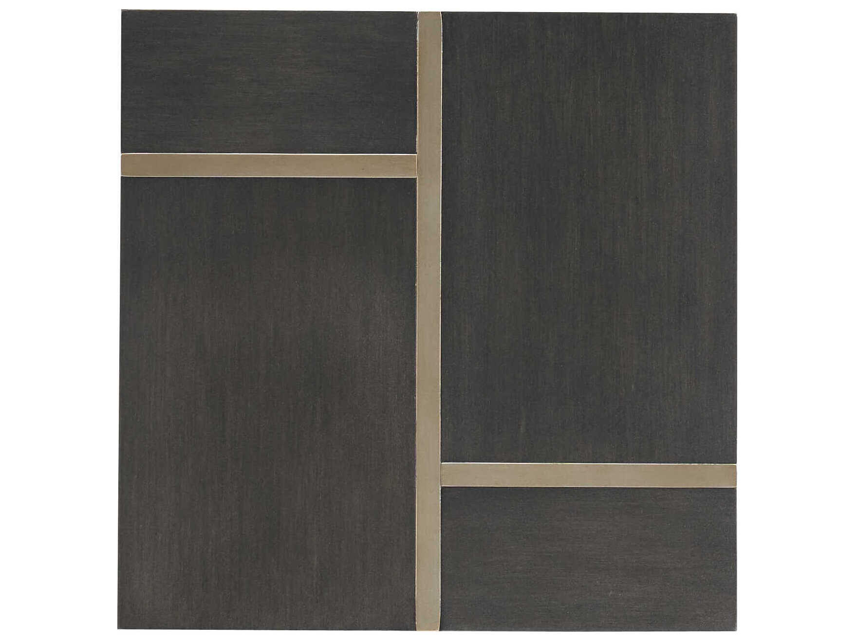 Sherrill Occasional Masterpiece Milos Square Radiant Charcoal Champagne Gold Spot Table