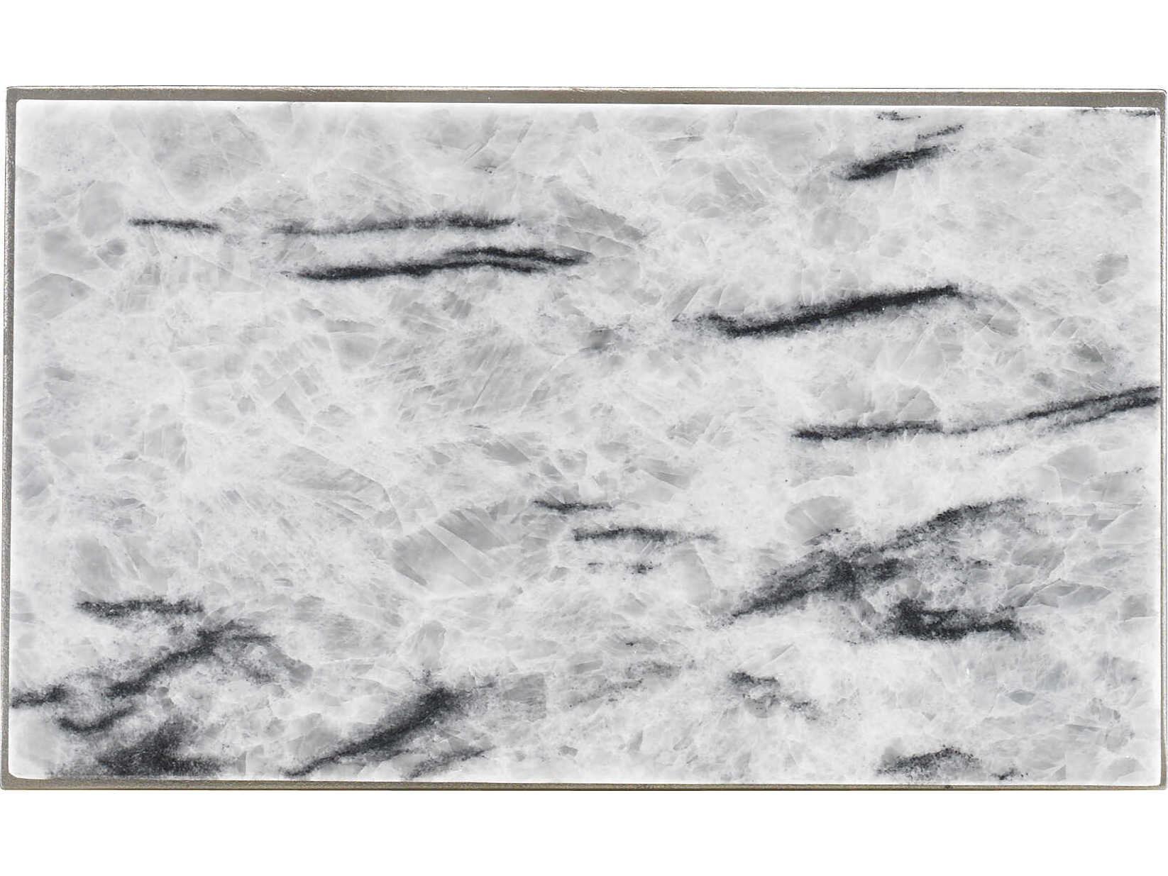 Sherrill Occasional Masterpiece Burst Rectangular Stone Champagne Gold End Table