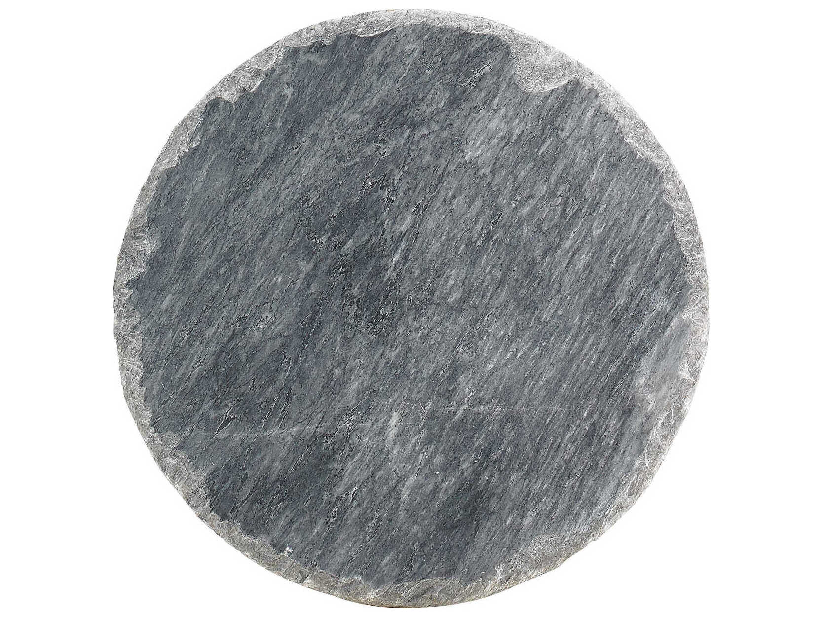 Sherrill Occasional Masterpiece Round Marble Black Island Grey Spot Table