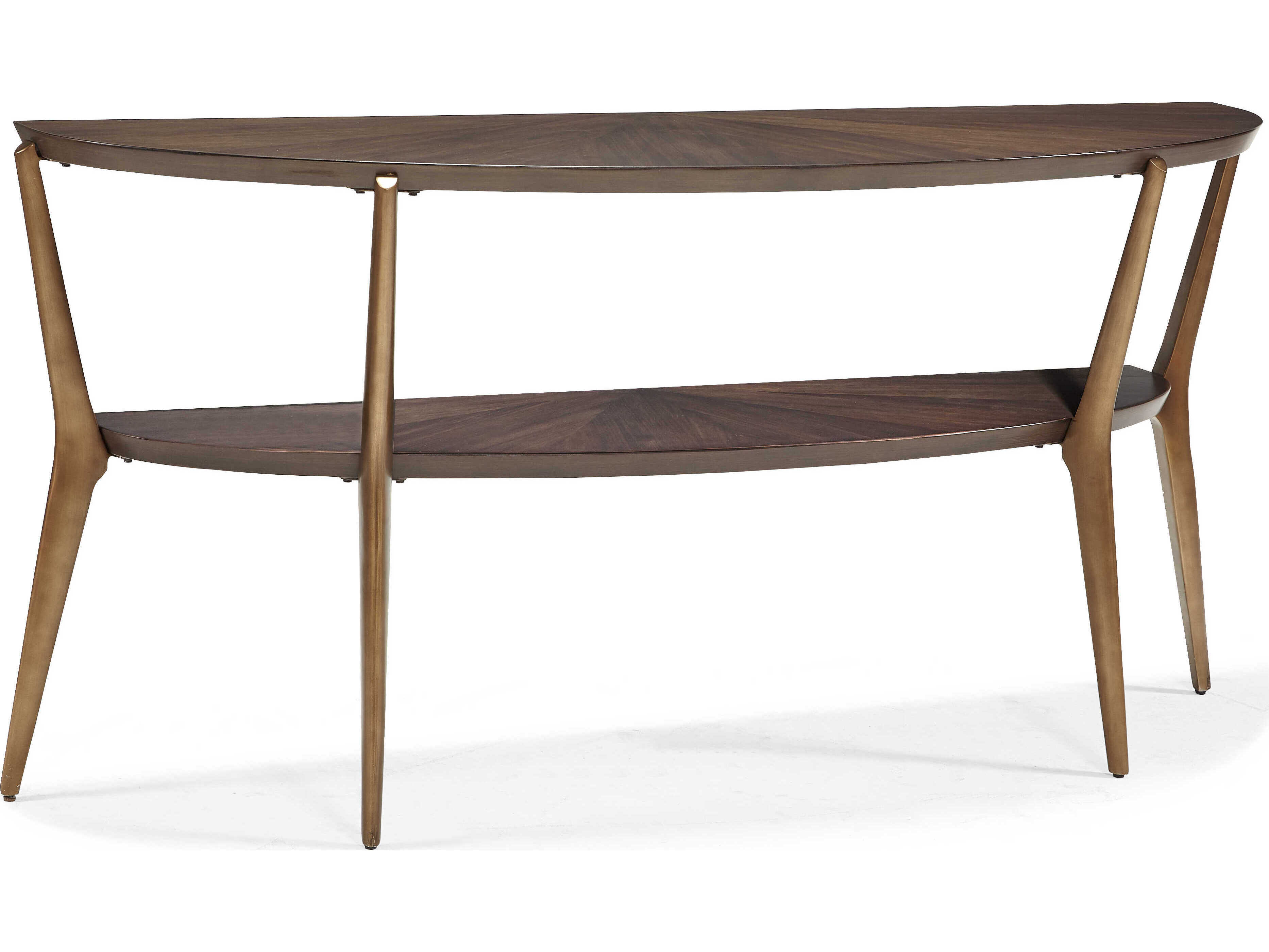 Sherrill Occasional Cambridge Demilune Wood Dark Smoked Champagne Coffee Table