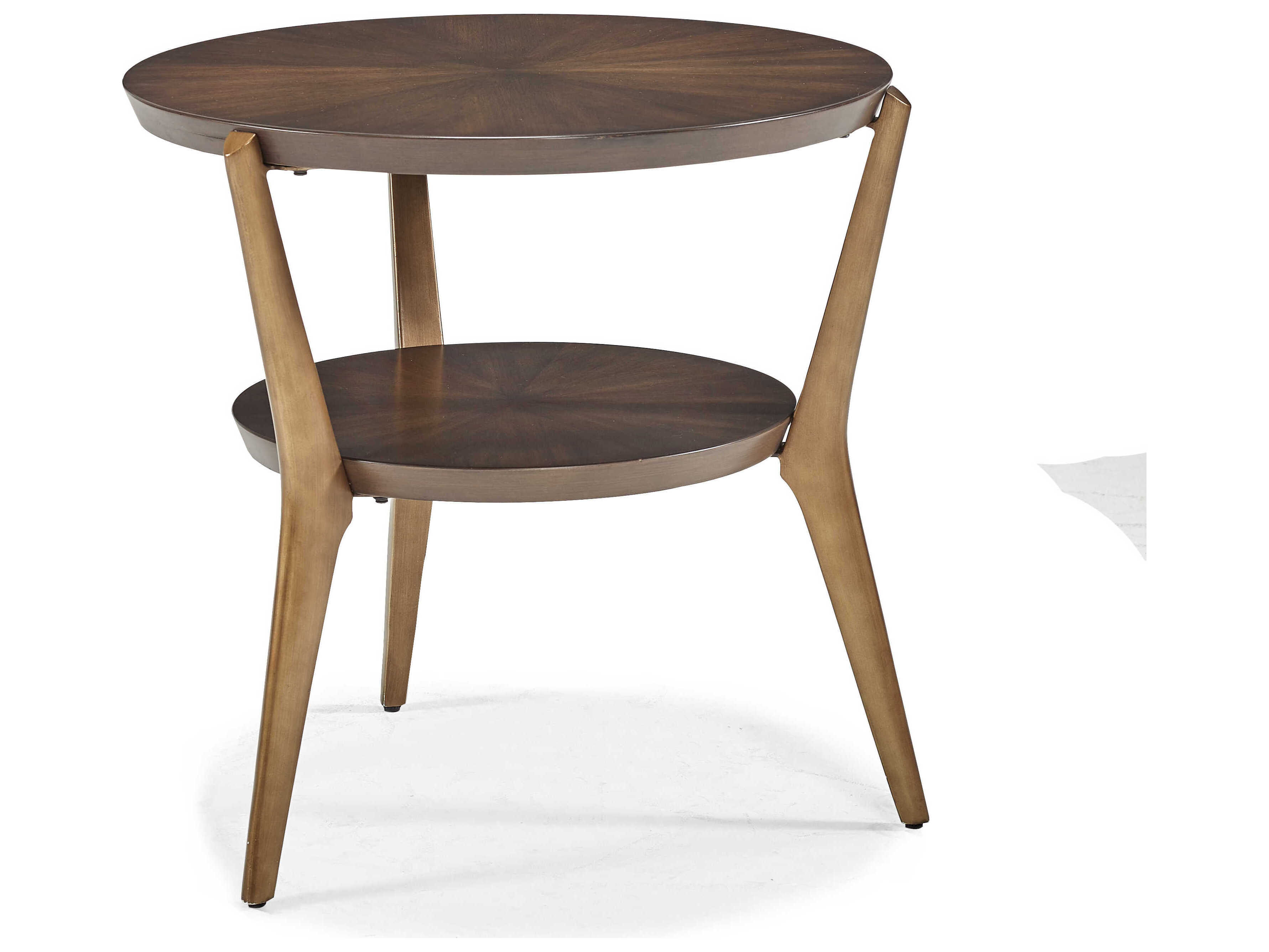 Sherrill Occasional Cambridge Round Wood Dark Smoked Champagne End Table