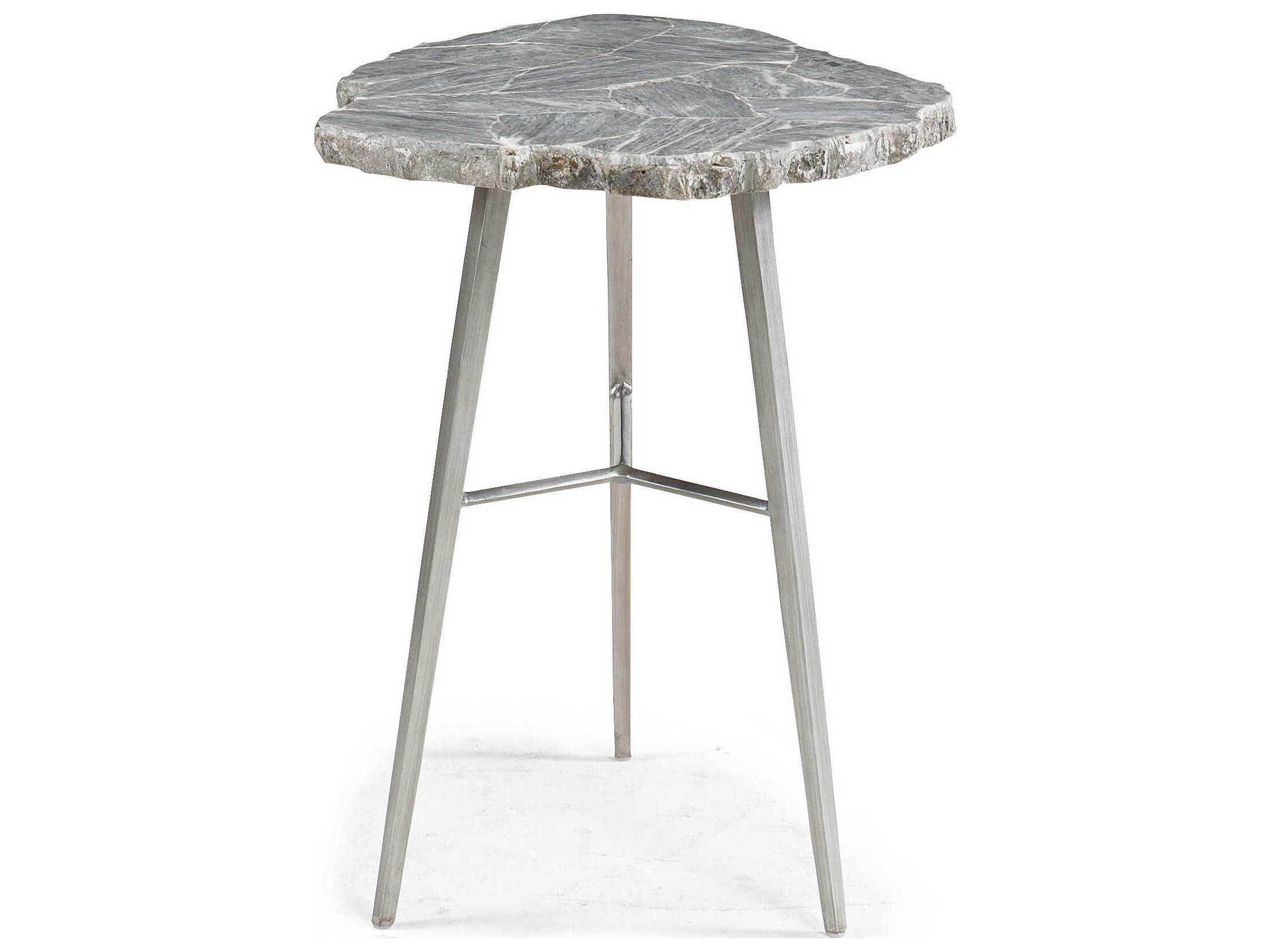 Sherrill Occasional Masterpiece Marble Island Grey White Bronze Bunching Table