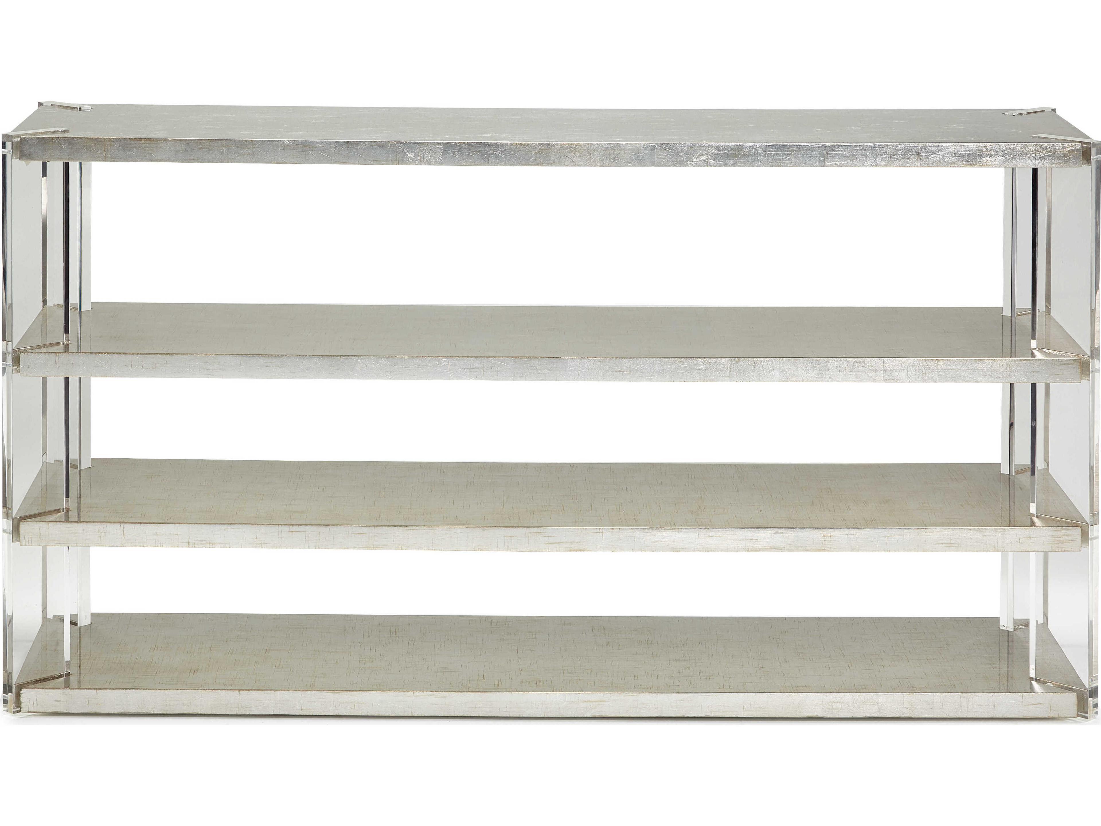 Sherrill Occasional Vintage Made Modern Lennox Rectangular Wood Antique Gold Leaf Console Table