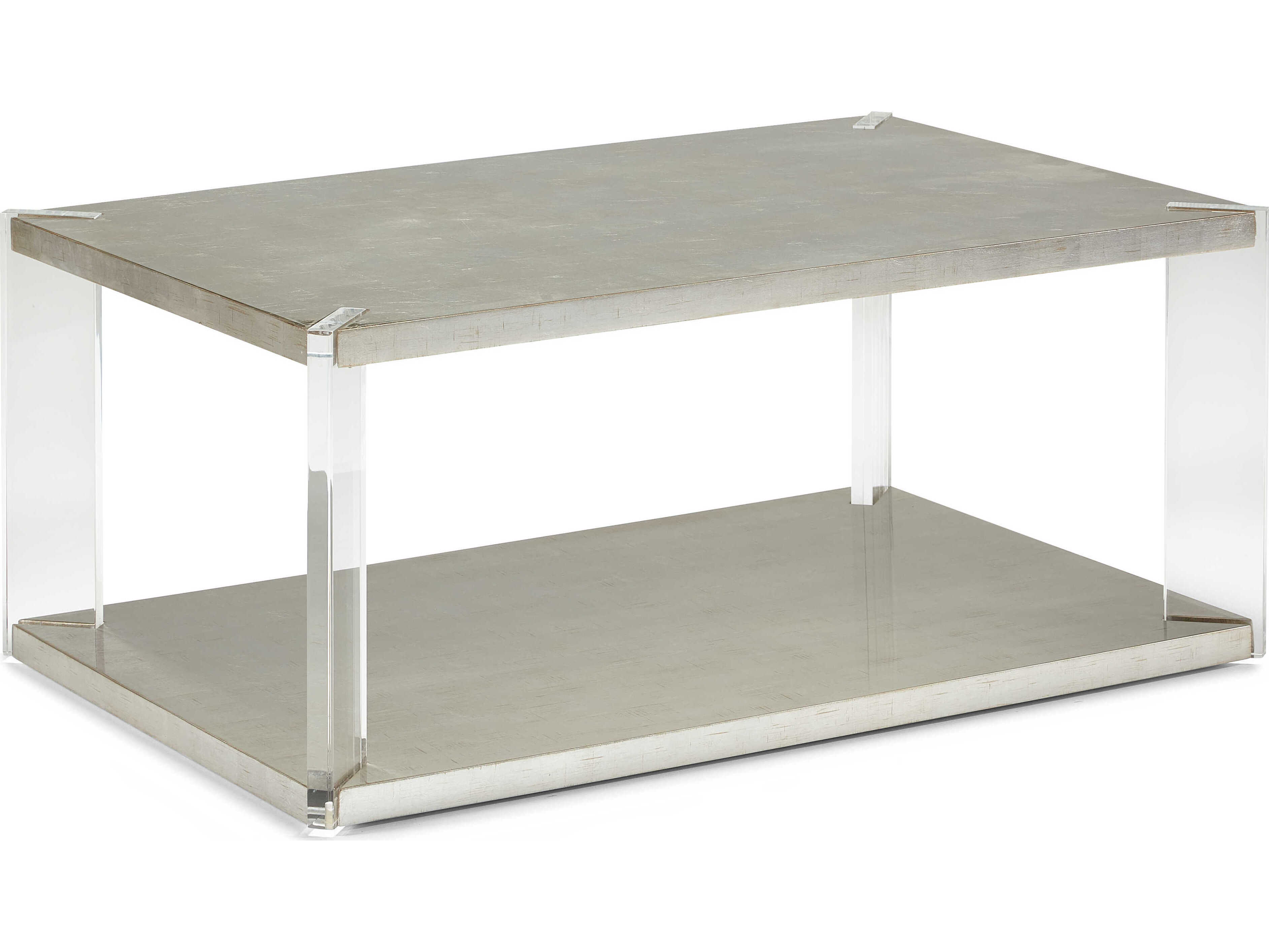 Sherrill Occasional Vintage Made Modern Lennox Rectangular Wood Antique Gold Leaf Coffee Table