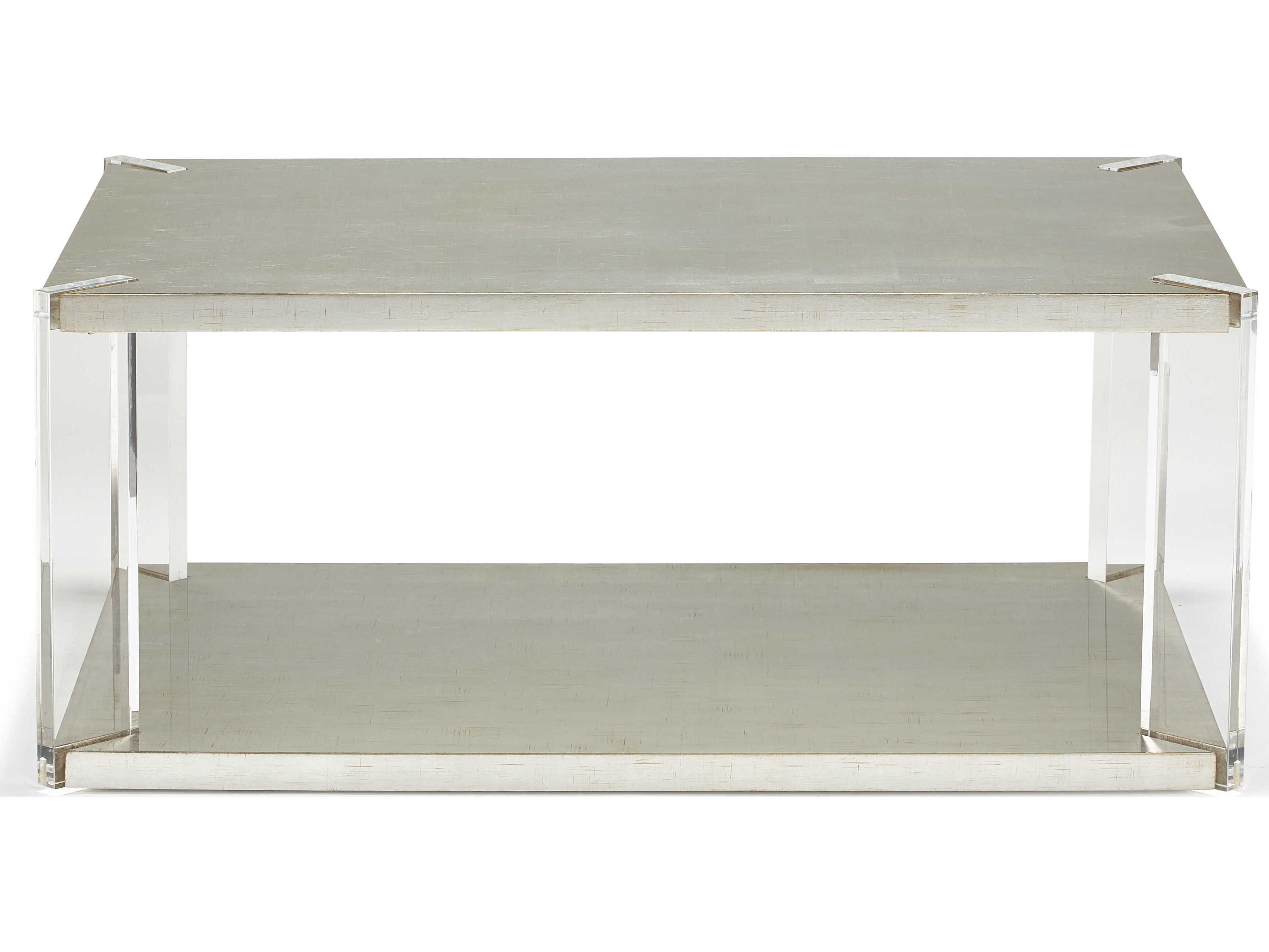 Sherrill Occasional Vintage Made Modern Lennox Rectangular Wood Antique Gold Leaf Coffee Table