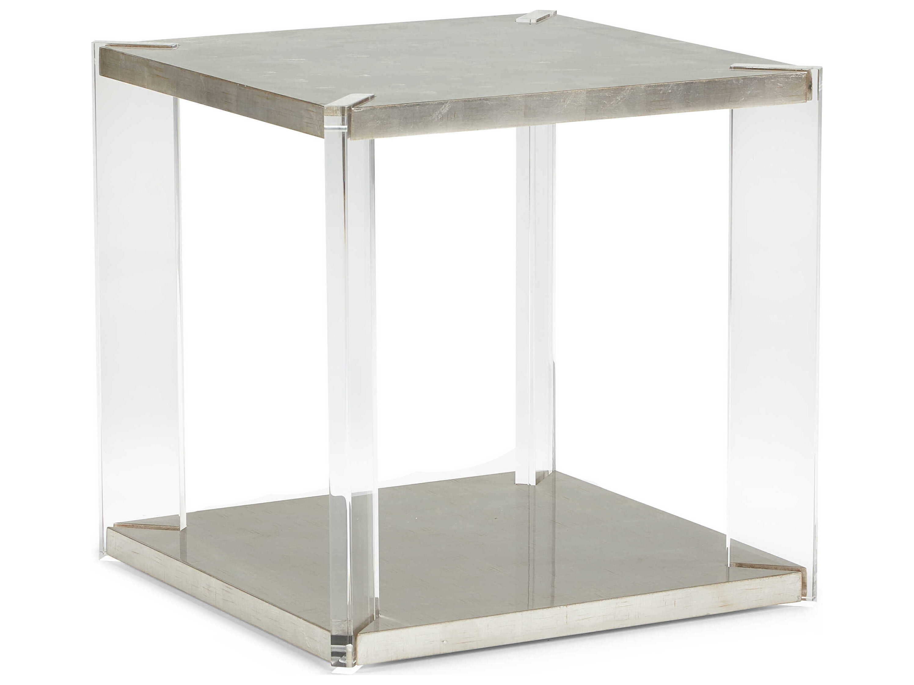 Sherrill Occasional Vintage Made Modern Lennox Square Wood Antique Gold Leaf End Table