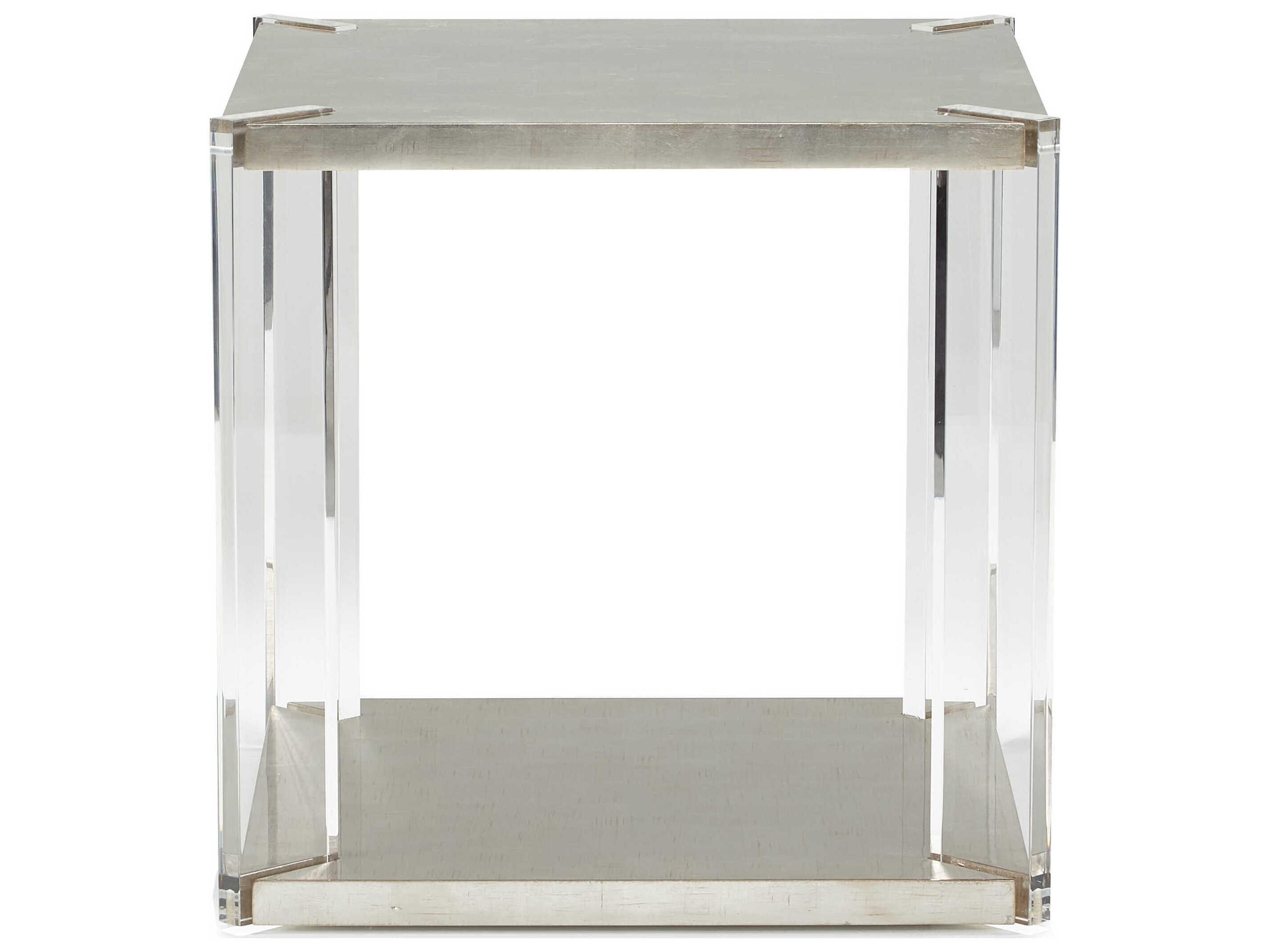 Sherrill Occasional Vintage Made Modern Lennox Square Wood Antique Gold Leaf End Table