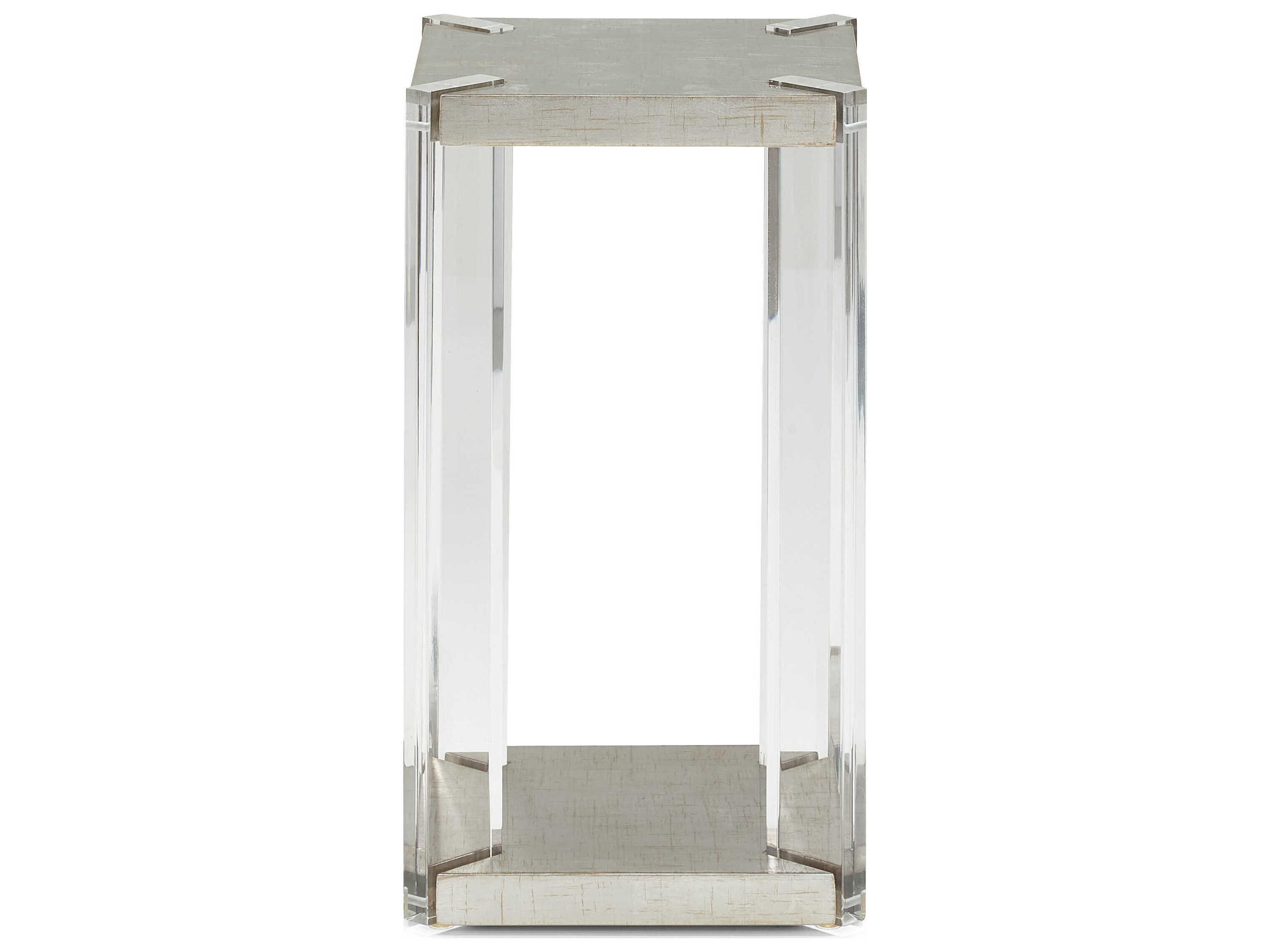 Sherrill Occasional Vintage Made Modern Lennox Square Wood Antique Gold Leaf Accent Table