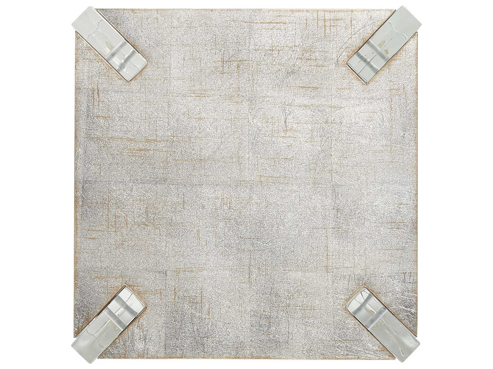 Sherrill Occasional Vintage Made Modern Lennox Square Wood Antique Gold Leaf Accent Table