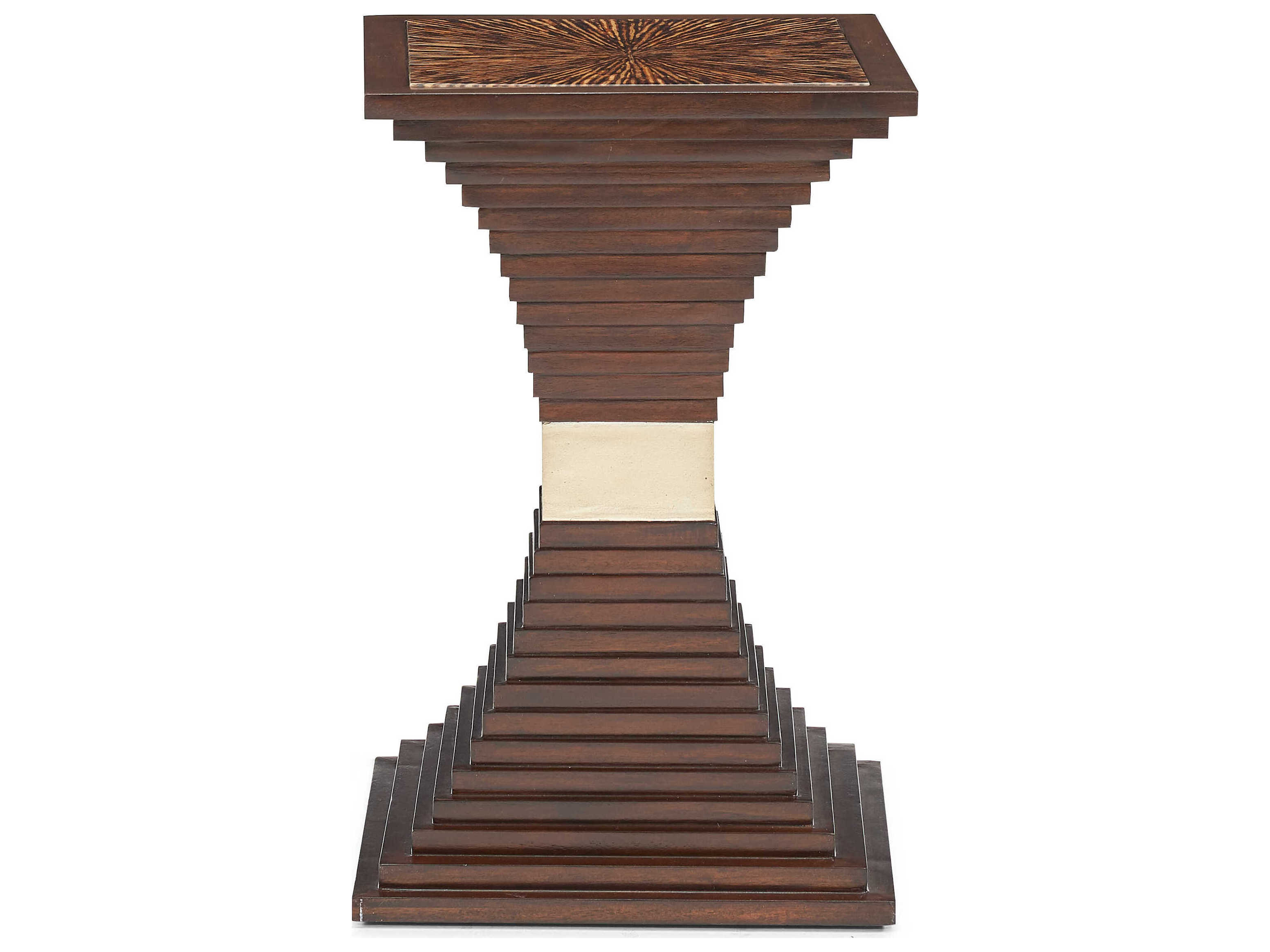 Sherrill Occasional Masterpiece Jayden Square Wood Dark Walnut Platinum Band Accent Table