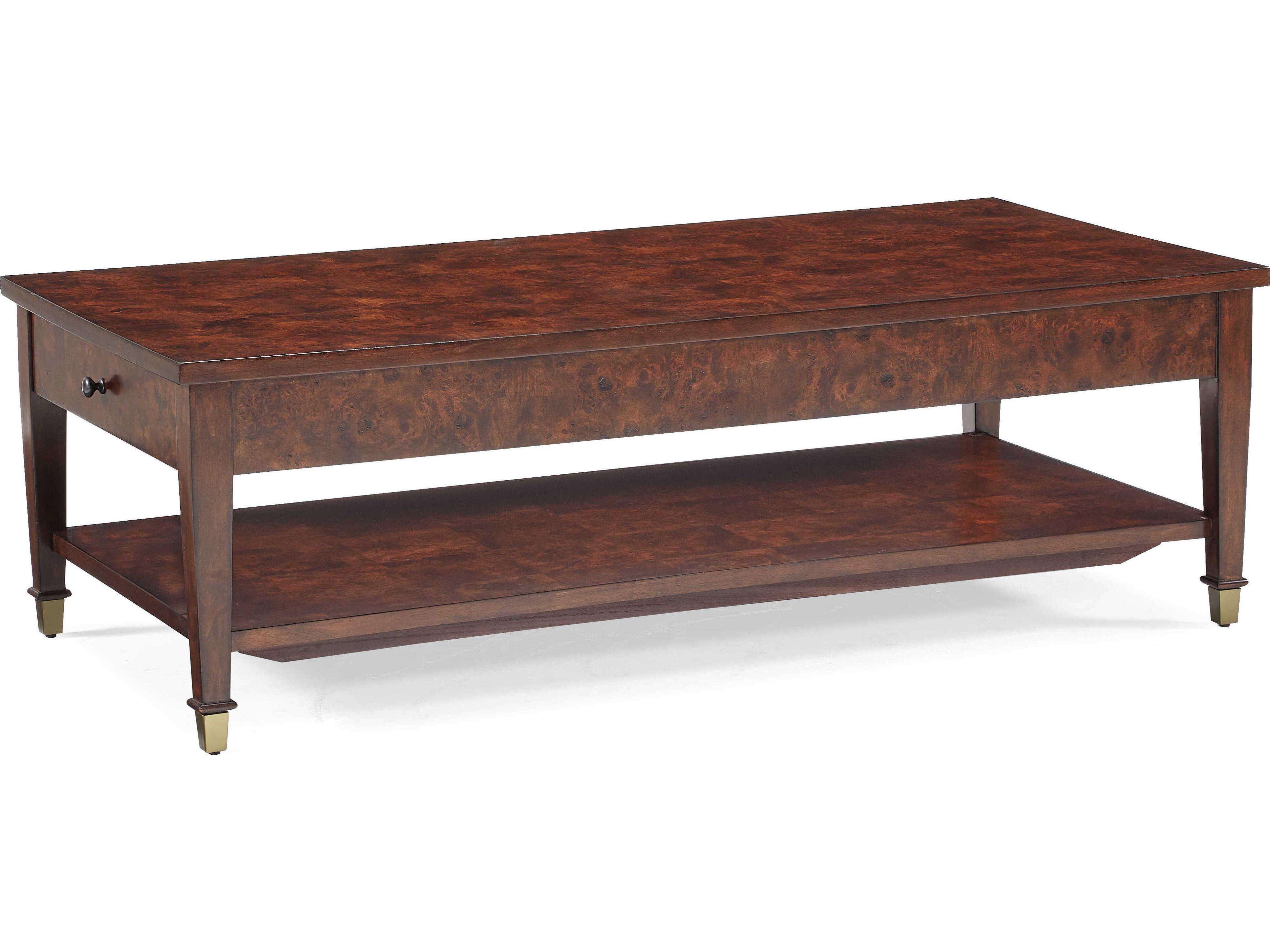 Sherrill Occasional Kinsey Rectangular Wood Mappa Burl Coffee Table