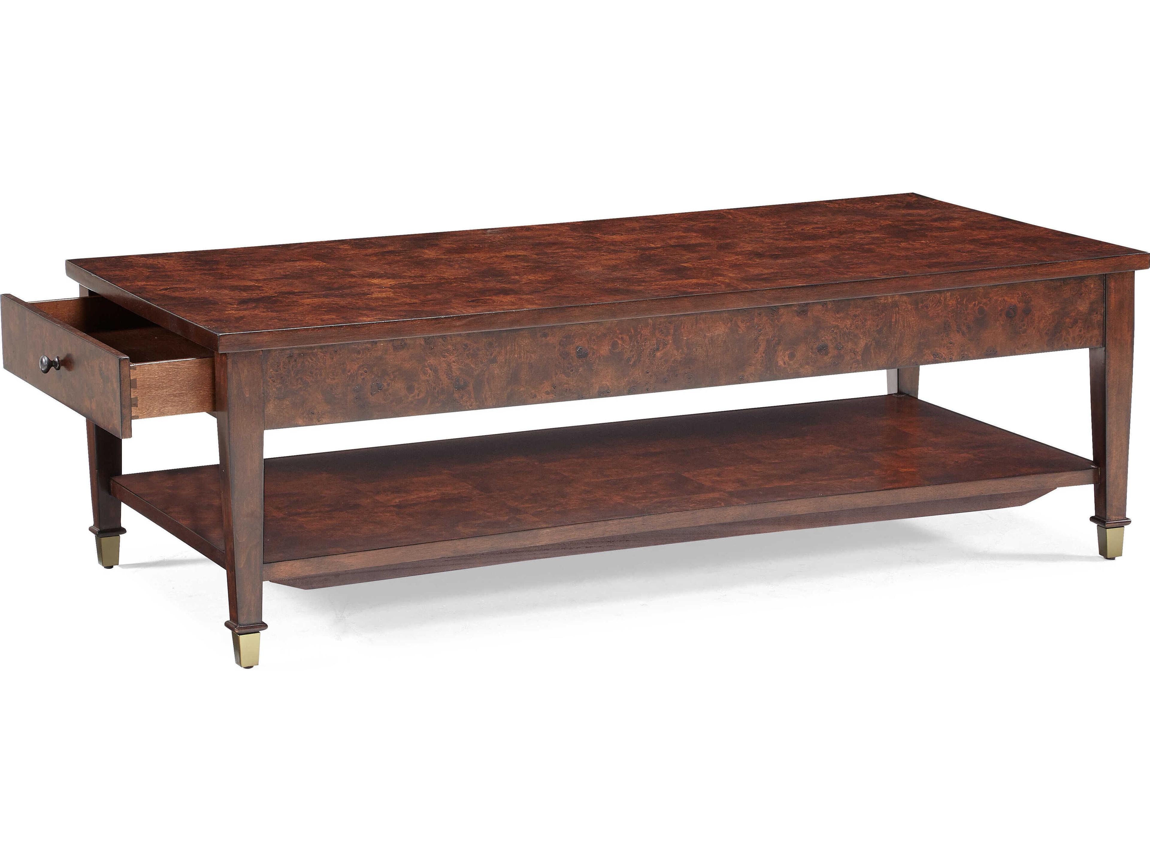 Sherrill Occasional Kinsey Rectangular Wood Mappa Burl Coffee Table