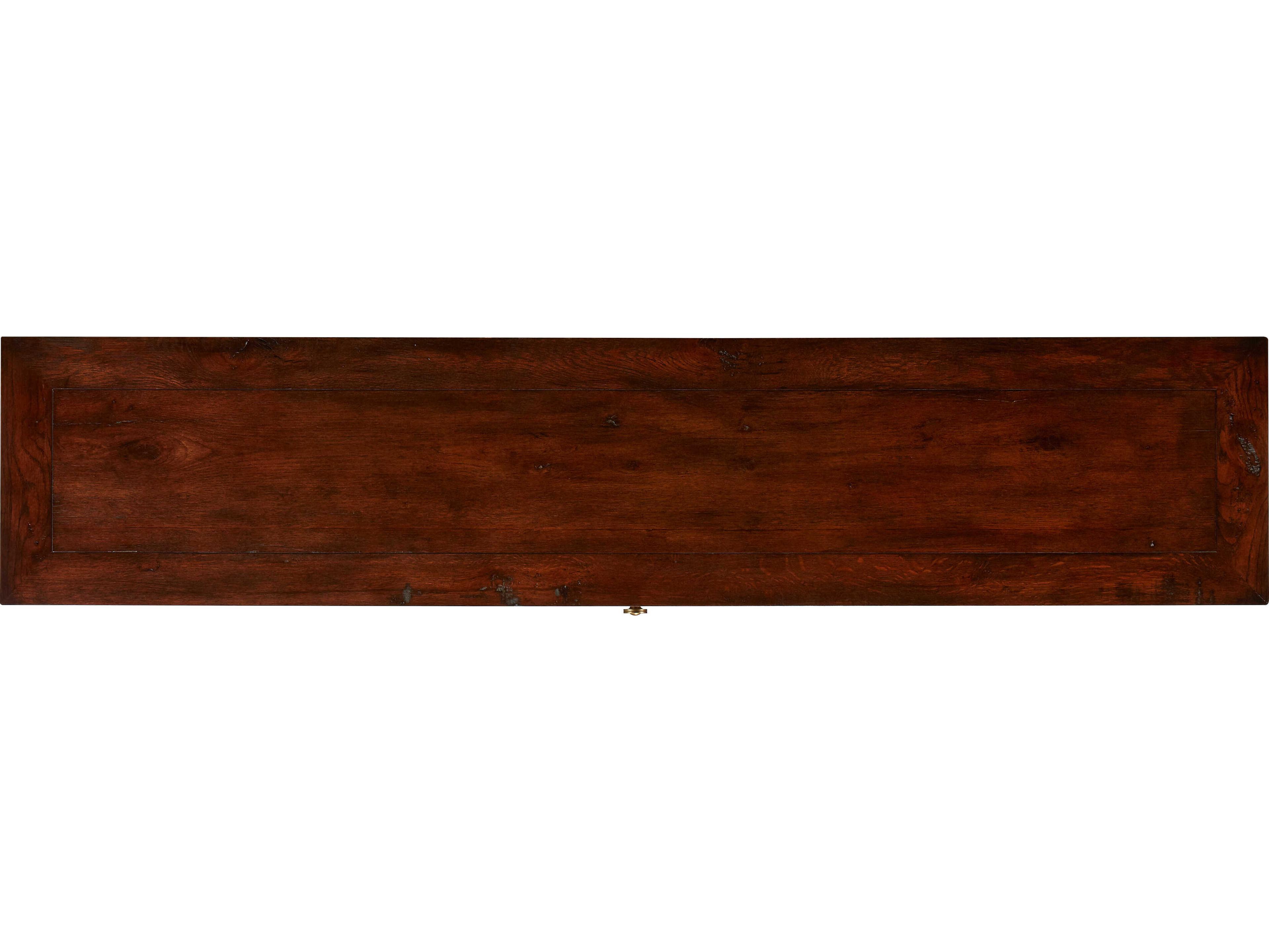 Sherrill Occasional Branson Rectangular Wood Umber Antiqued Brass Console Table