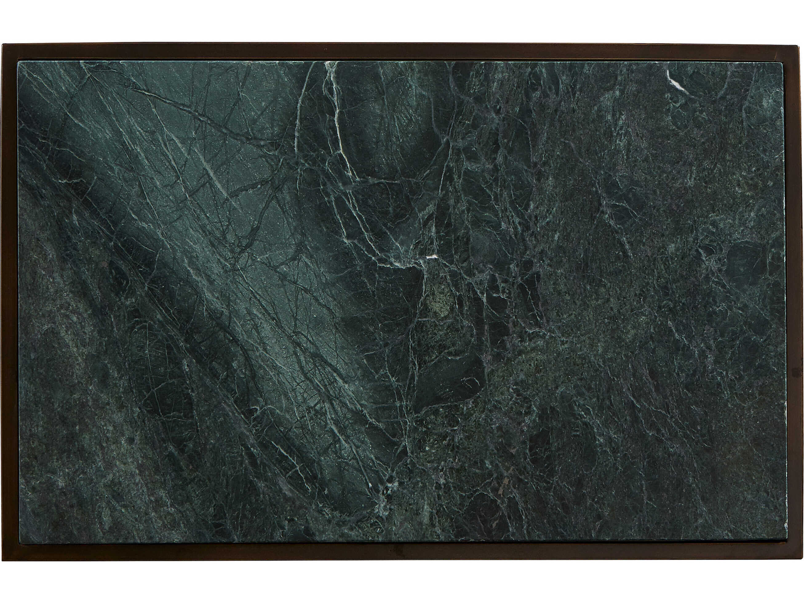 Sherrill Occasional Masterpiece Francisco Rectangular Marble Tikal Green Aged Bronze Accent Table