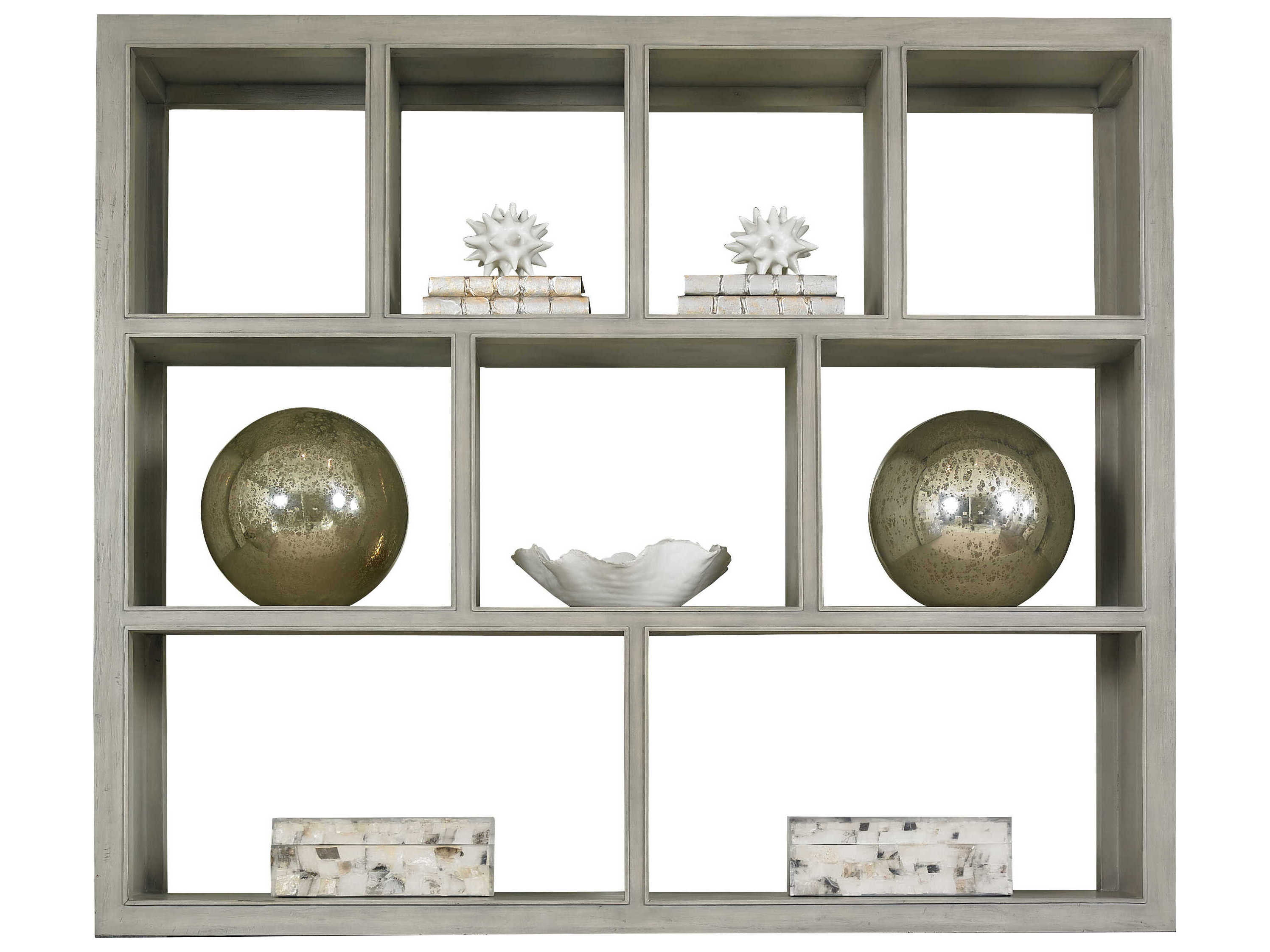 Sherrill Occasional Chesterfield Grey Breeze Pewter Hardware Bookcase