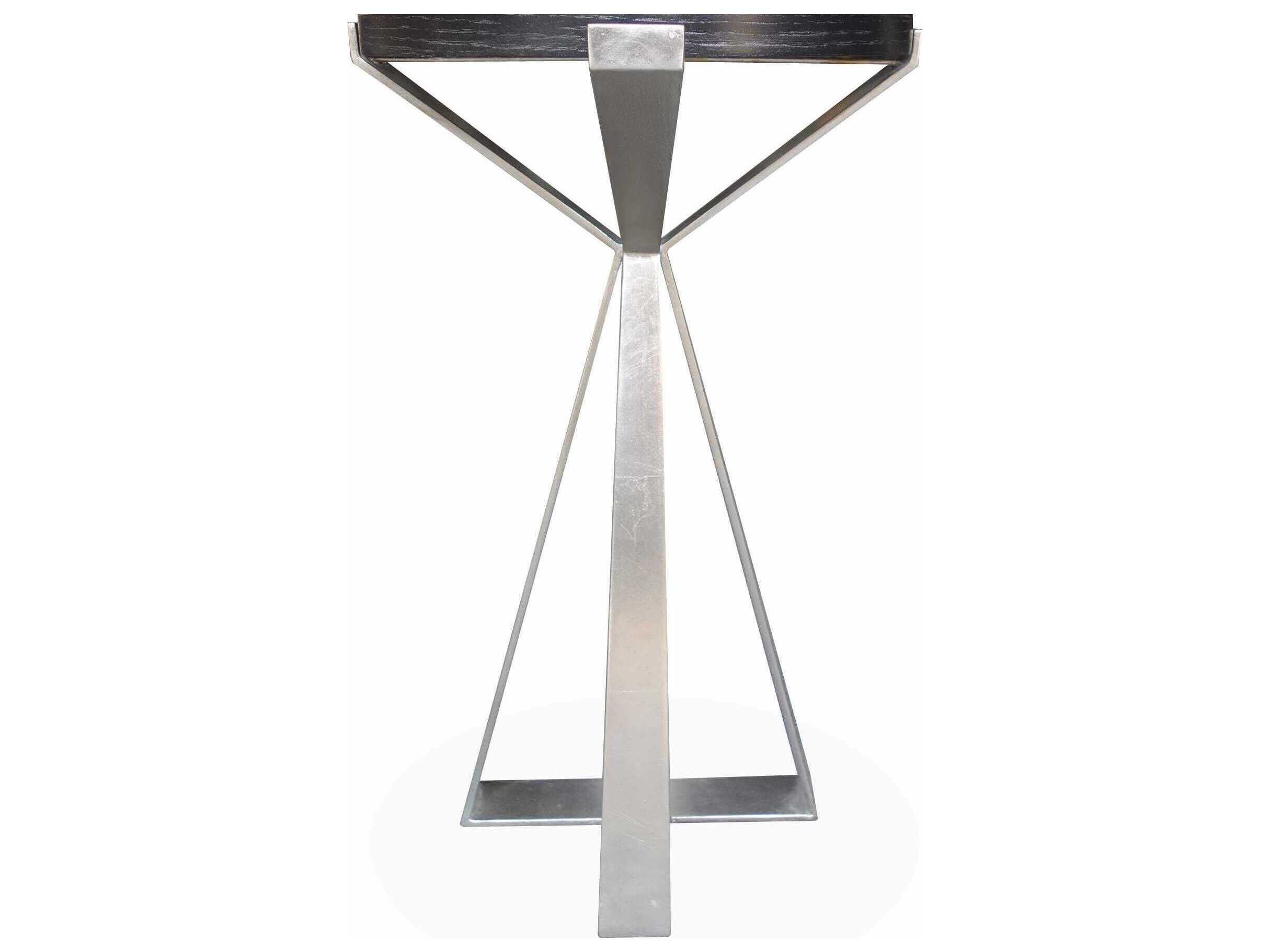 Sherrill Occasional Masterpiece Rhodes Round Wood Black Ebonized White Bronze Metal Drink Table