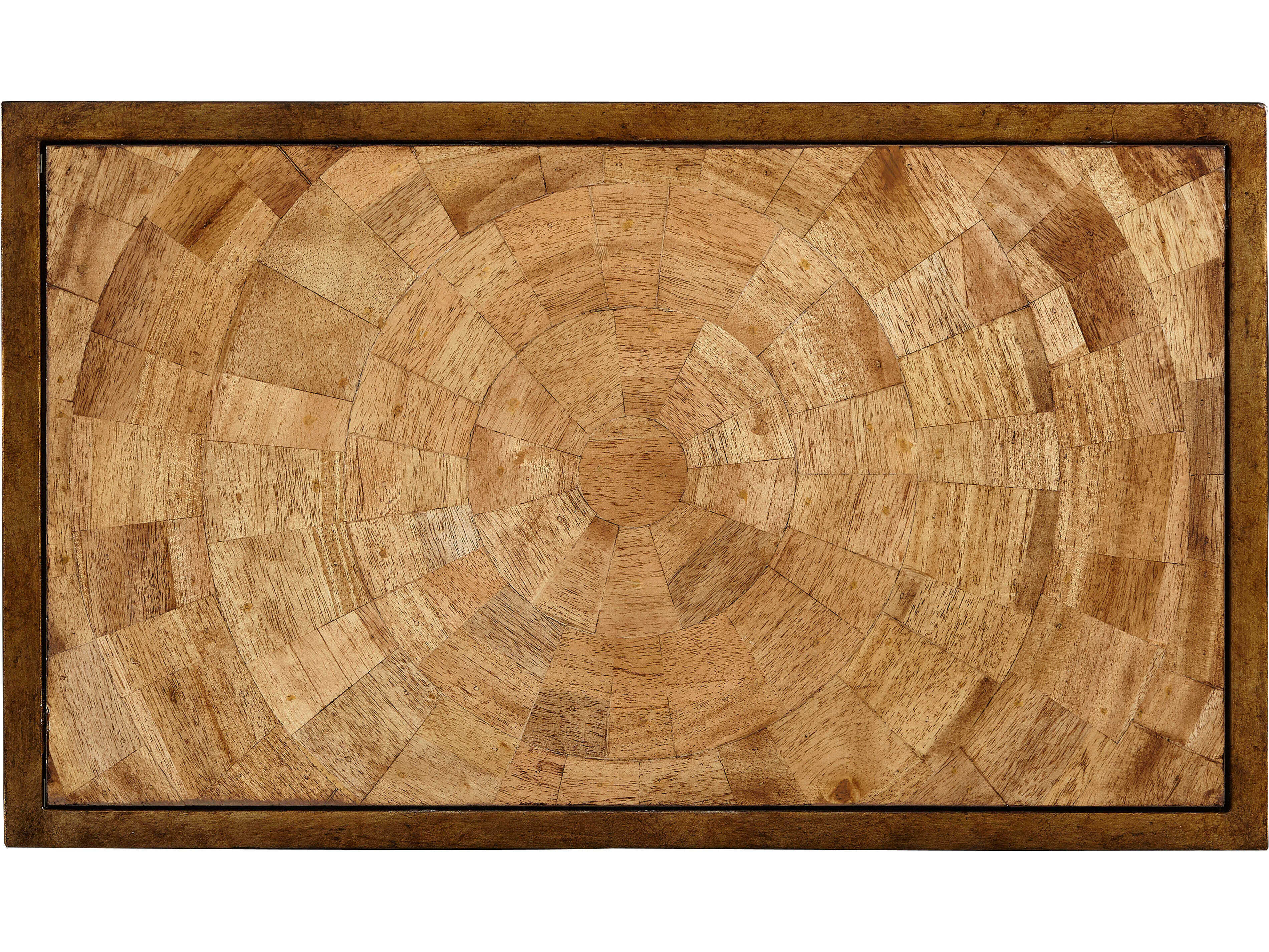 Sherrill Occasional Masterpiece Romi Rectangular Wood Blonde Aged Brass Nesting Tables