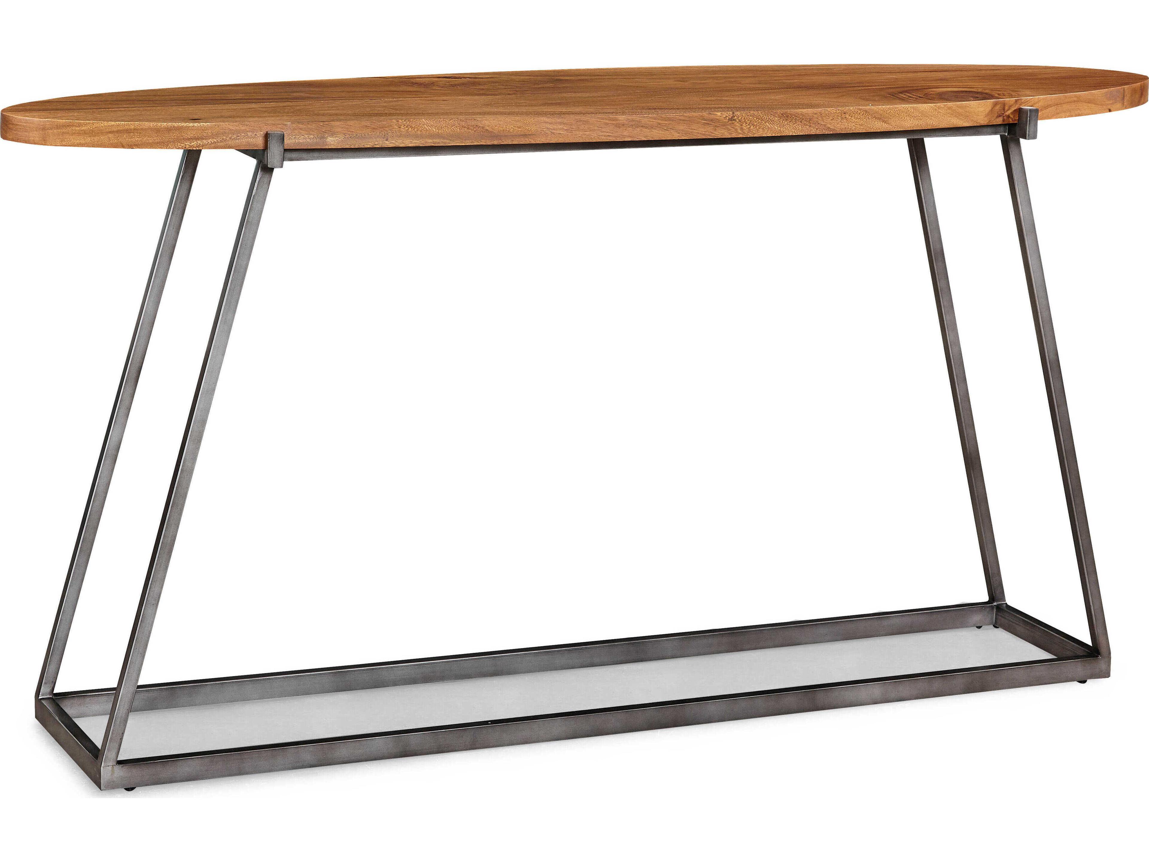 Sherrill Occasional Warrick Oval Wood Dark Pewter Console Table