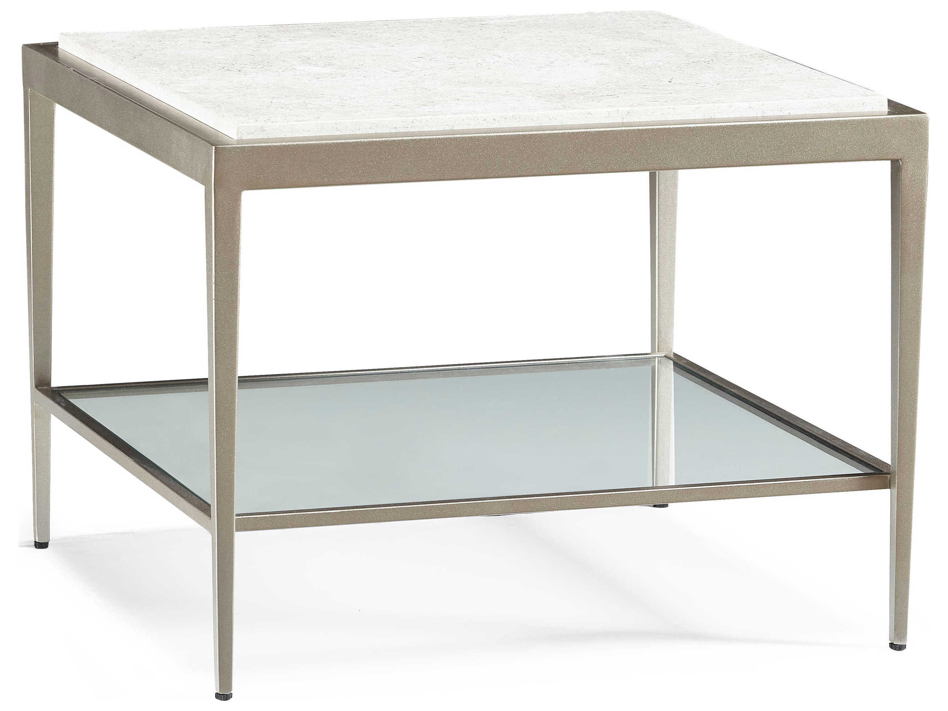 Sherrill Occasional Masterpiece Amelia Square Marble Light Champagne Cocktail Table