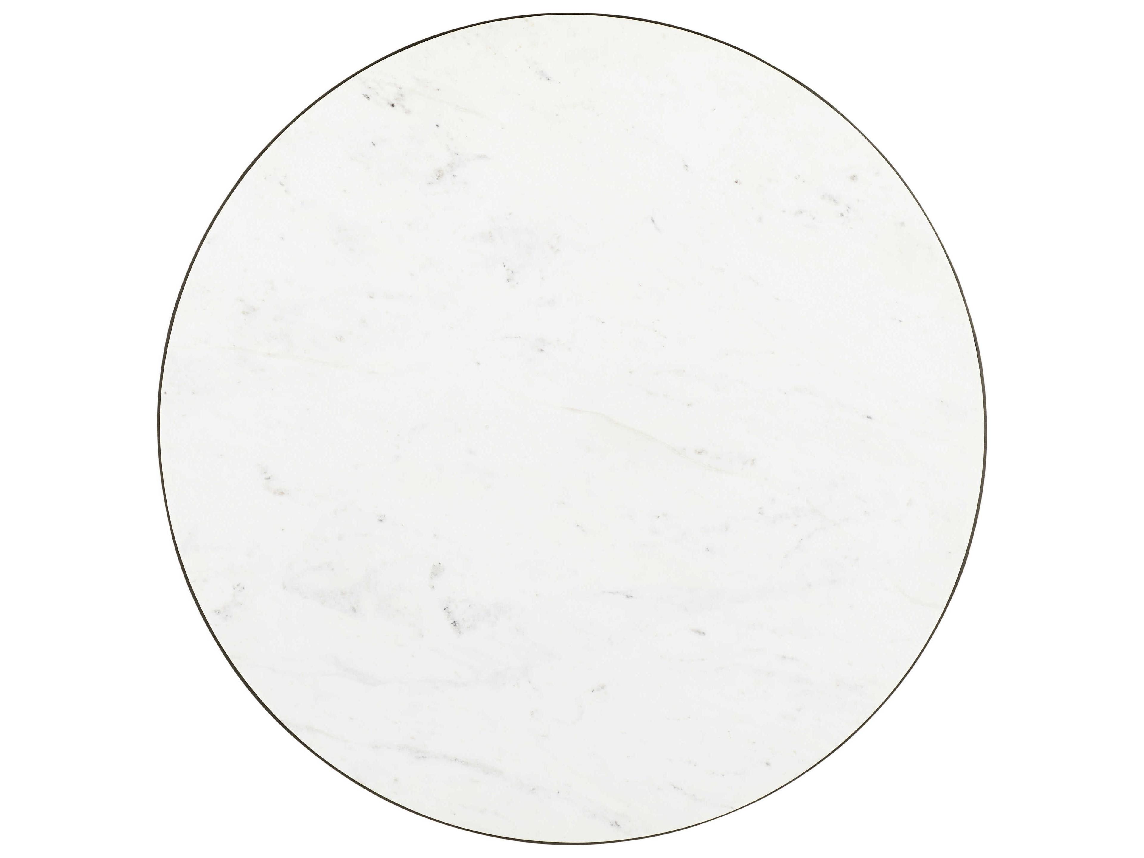 Sherrill Occasional Masterpiece Nash Round Marble Aged Bronze White Cocktail Table