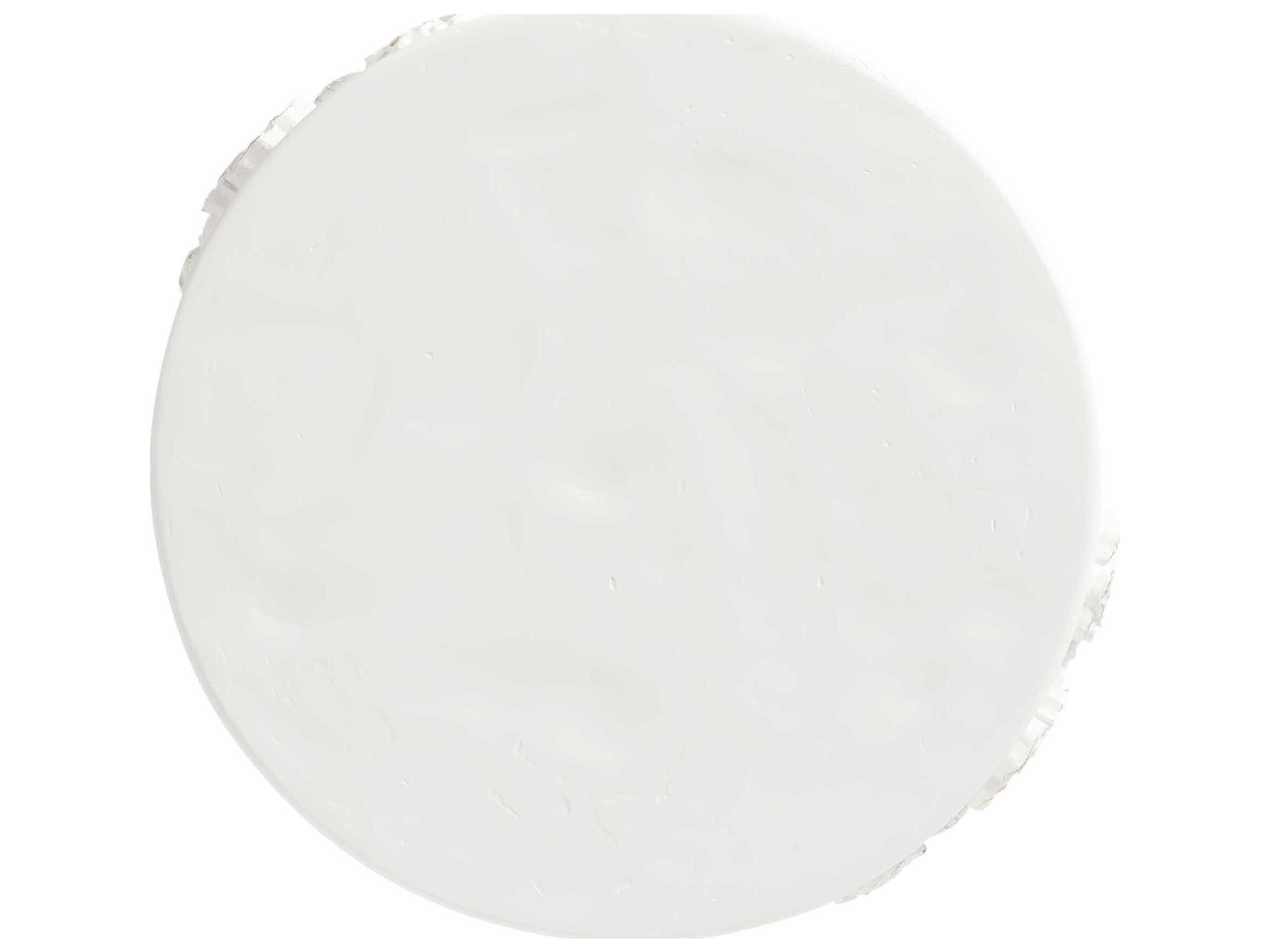 Sherrill Occasional Voyage Maison Lavish Malibu Rose Round Concrete Matte White Gold Tipped Accent Table