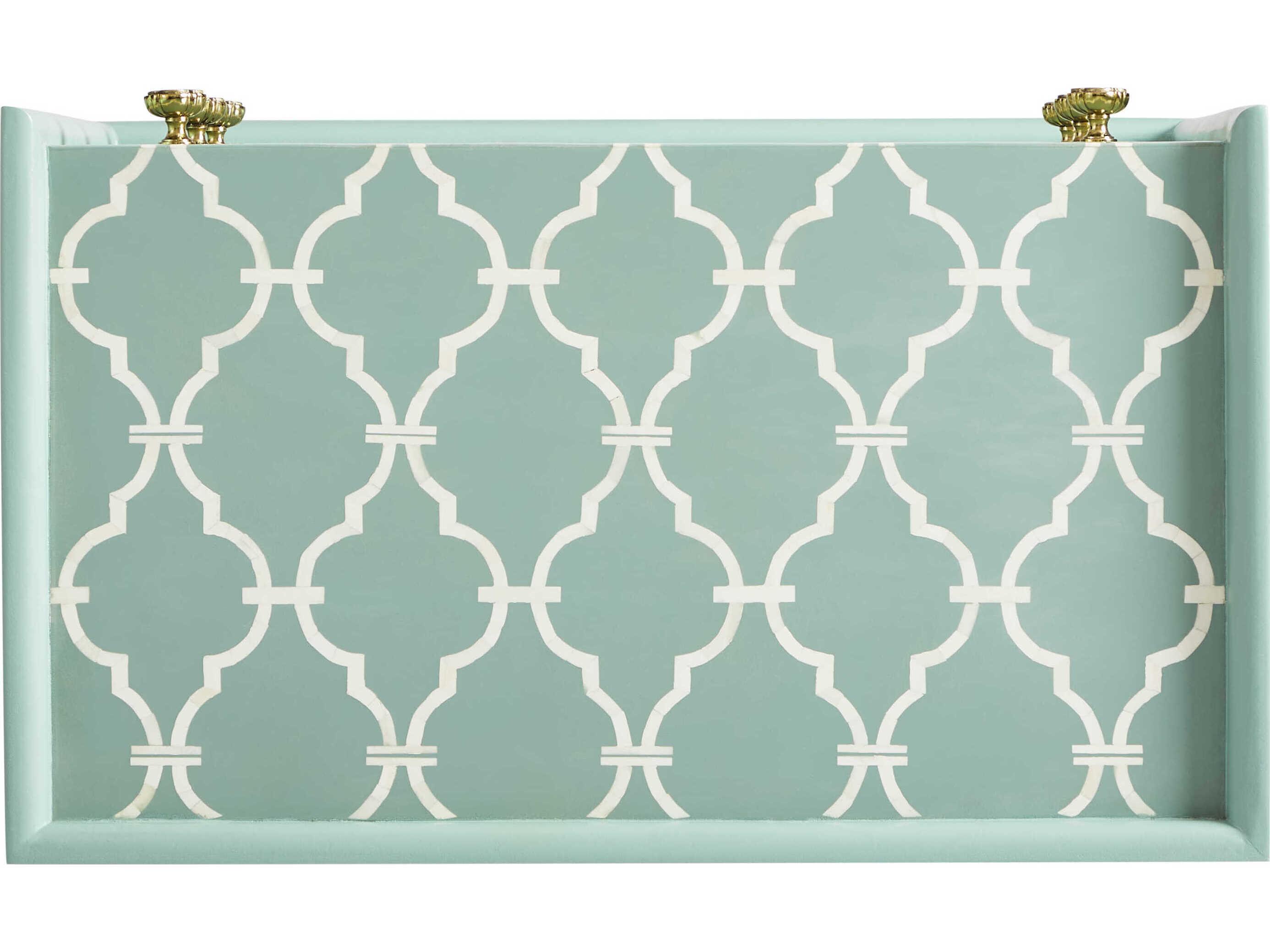 Sherrill Occasional Voyage Maison Kira Gold Turquoise White Green Acacia Wood Accent Chest