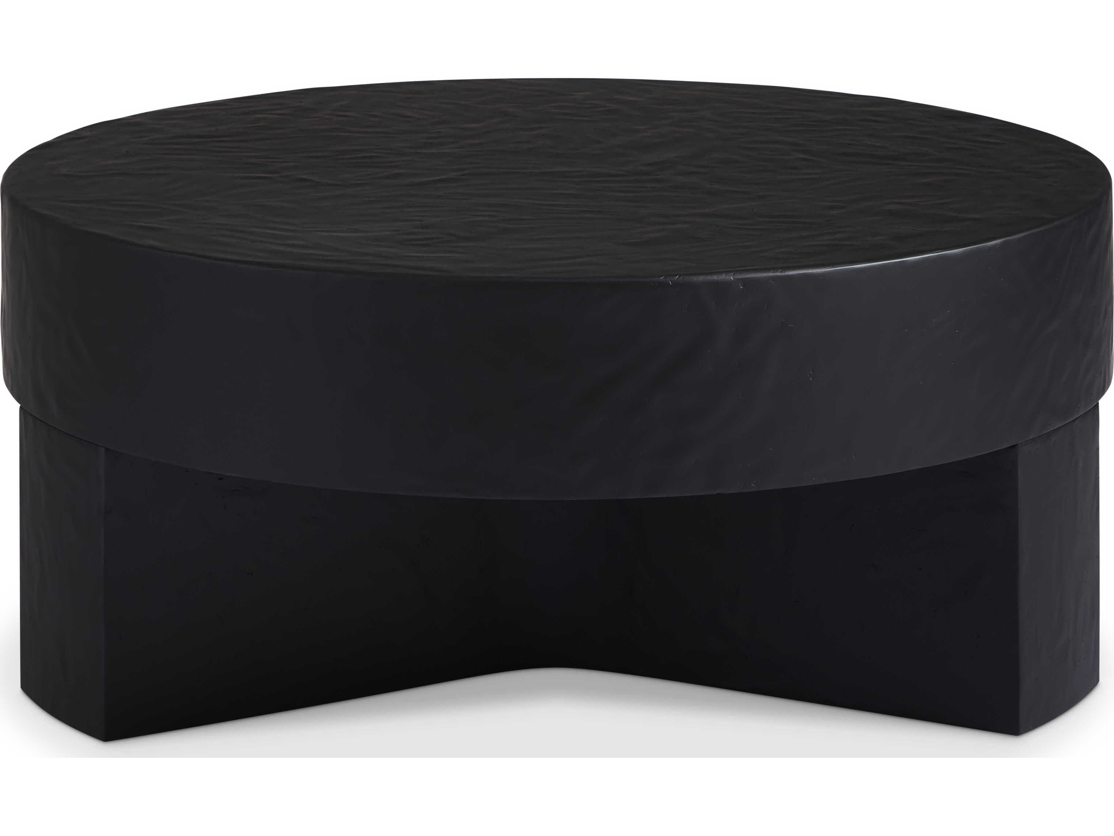 Sherrill Occasional Voyage Maison Lavish Cara Round Concrete White Cocktail Table