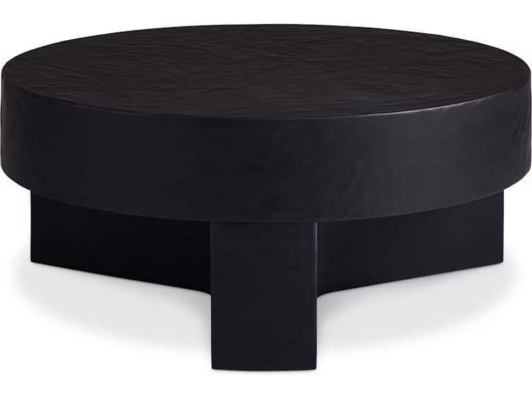Sherrill Occasional Voyage Maison Lavish Cara Round Concrete Black End Table