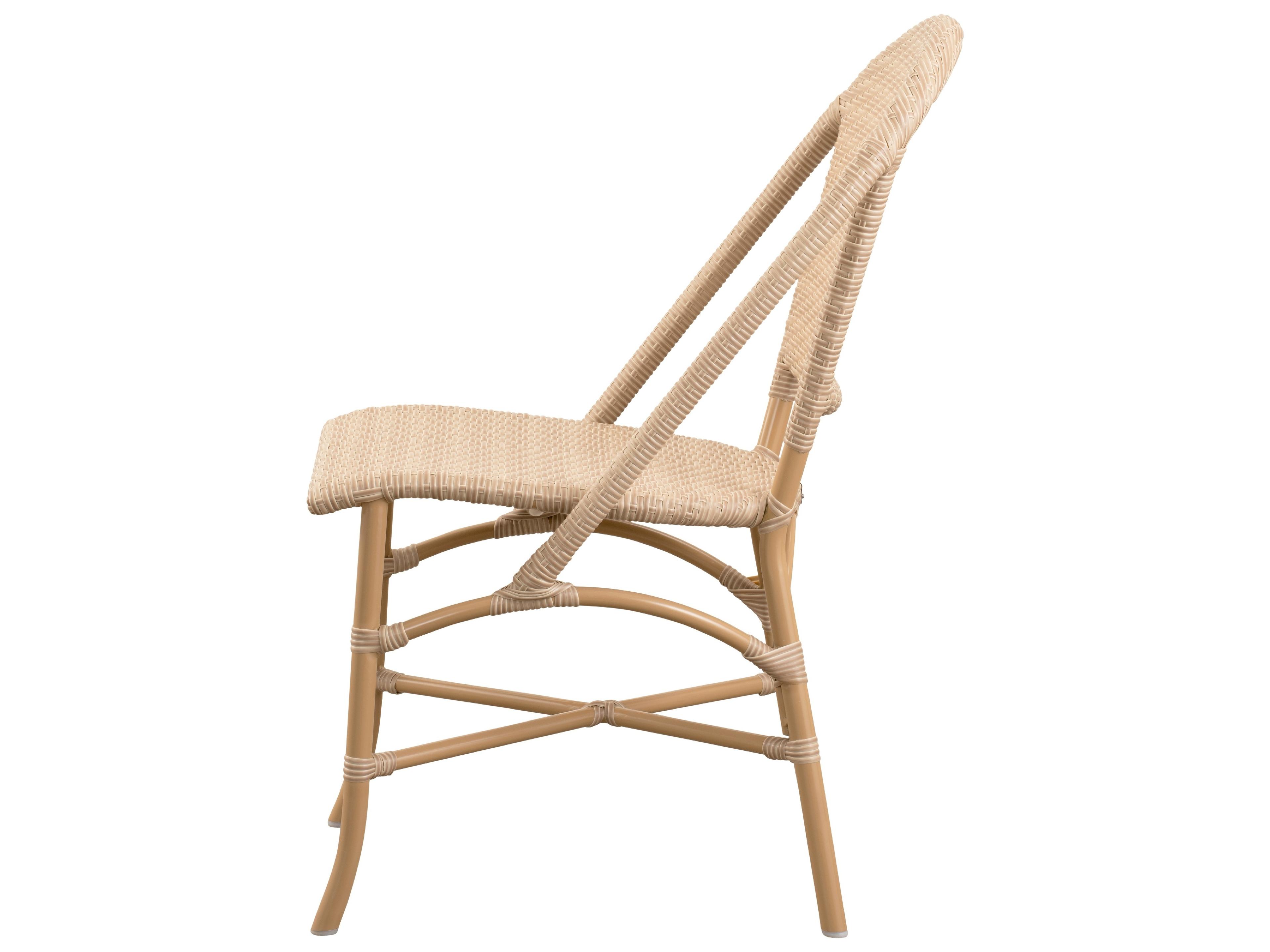 Sika Design Alu Affaire Aluminum Natural with Natural Dot Rattan Sofie Stackable Outdoor Dining Side Chair