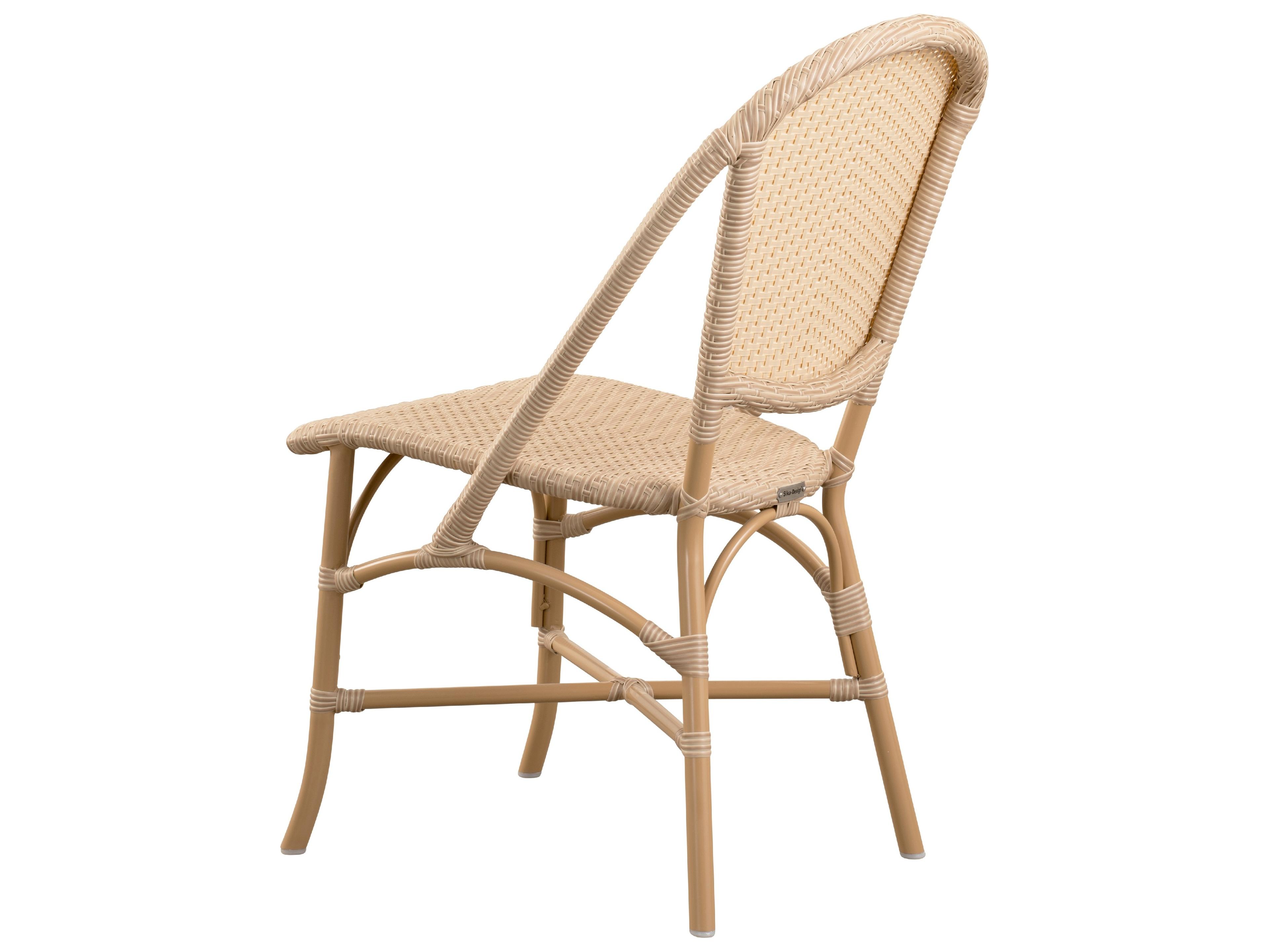 Sika Design Alu Affaire Aluminum Natural with Natural Dot Rattan Sofie Stackable Outdoor Dining Side Chair