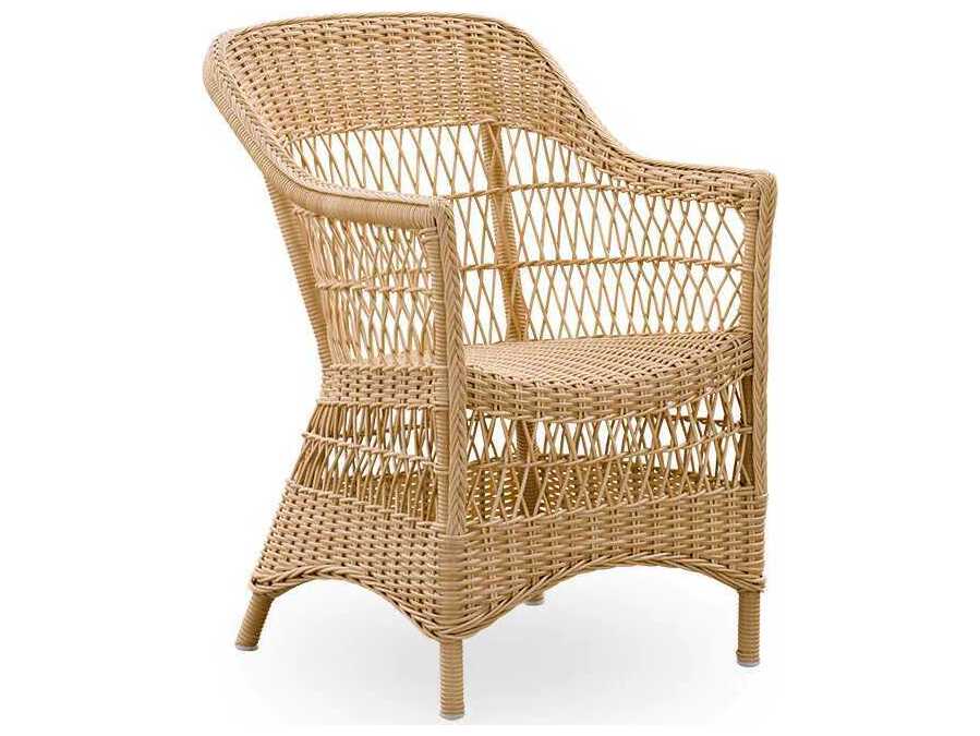 Sika Design Georgia Garden Aluminum Rattan Natural Charlot Outdoor Patio Dining Arm Chair