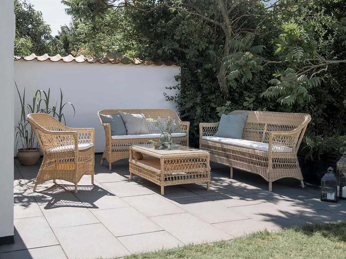 Sika Design Georgia Garden Aluminum/Rattan Natural Charlot Patio Loveseat