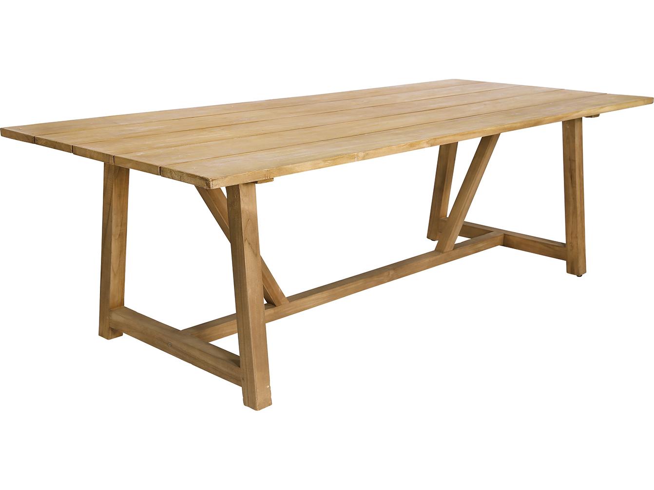 Sika Design Teak Natural Brown George Rectangular Outdoor Patio Dining Table