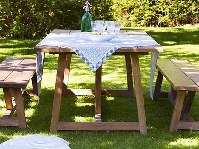 Sika Design Teak Natural Brown George Rectangular Outdoor Patio Dining Table