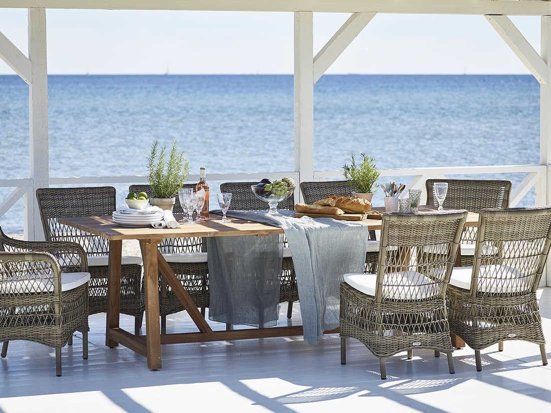 Sika Design Teak Natural Brown George Rectangular Outdoor Patio Dining Table