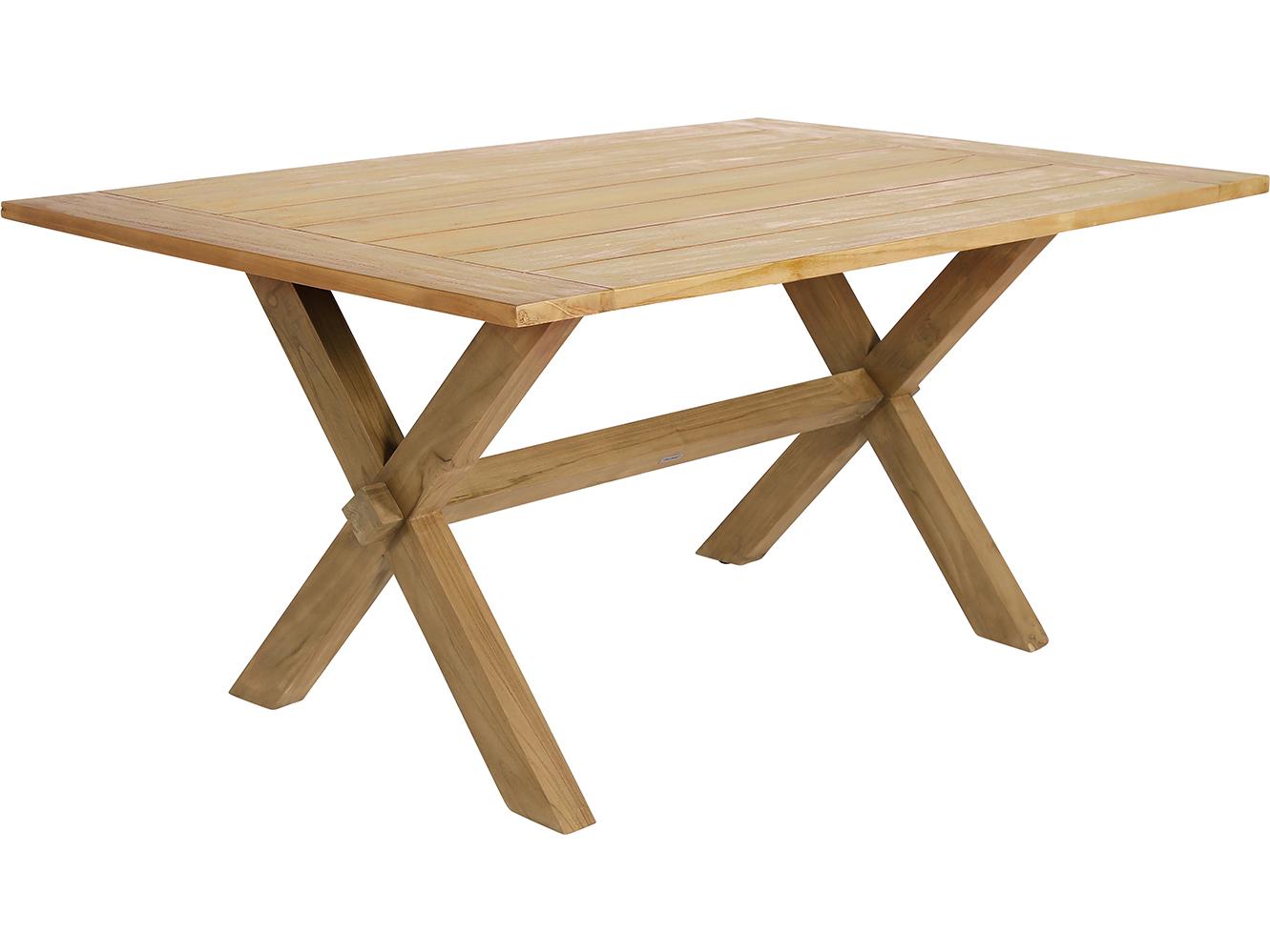 Sika Design Teak Natural Brown Colonial Rectangular Outdoor Patio Dining Table