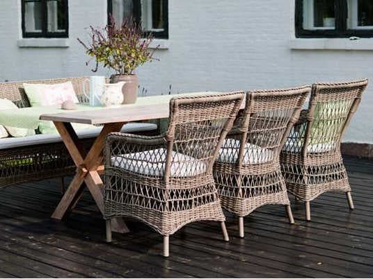 Sika Design Teak Natural Brown Colonial Long Rectangular Patio Dining Table