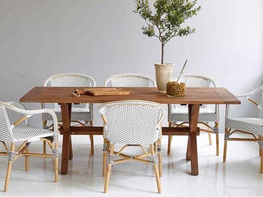 Sika Design Teak Natural Brown Colonial Long Rectangular Patio Dining Table